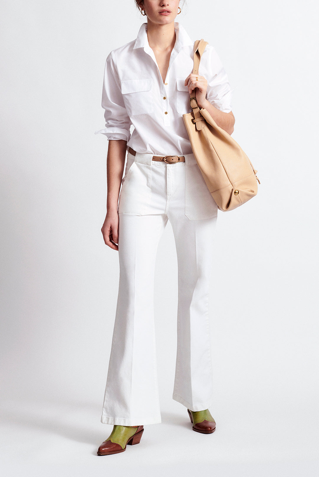 MICHELE - pantalon flare en denim Faume - seconde main