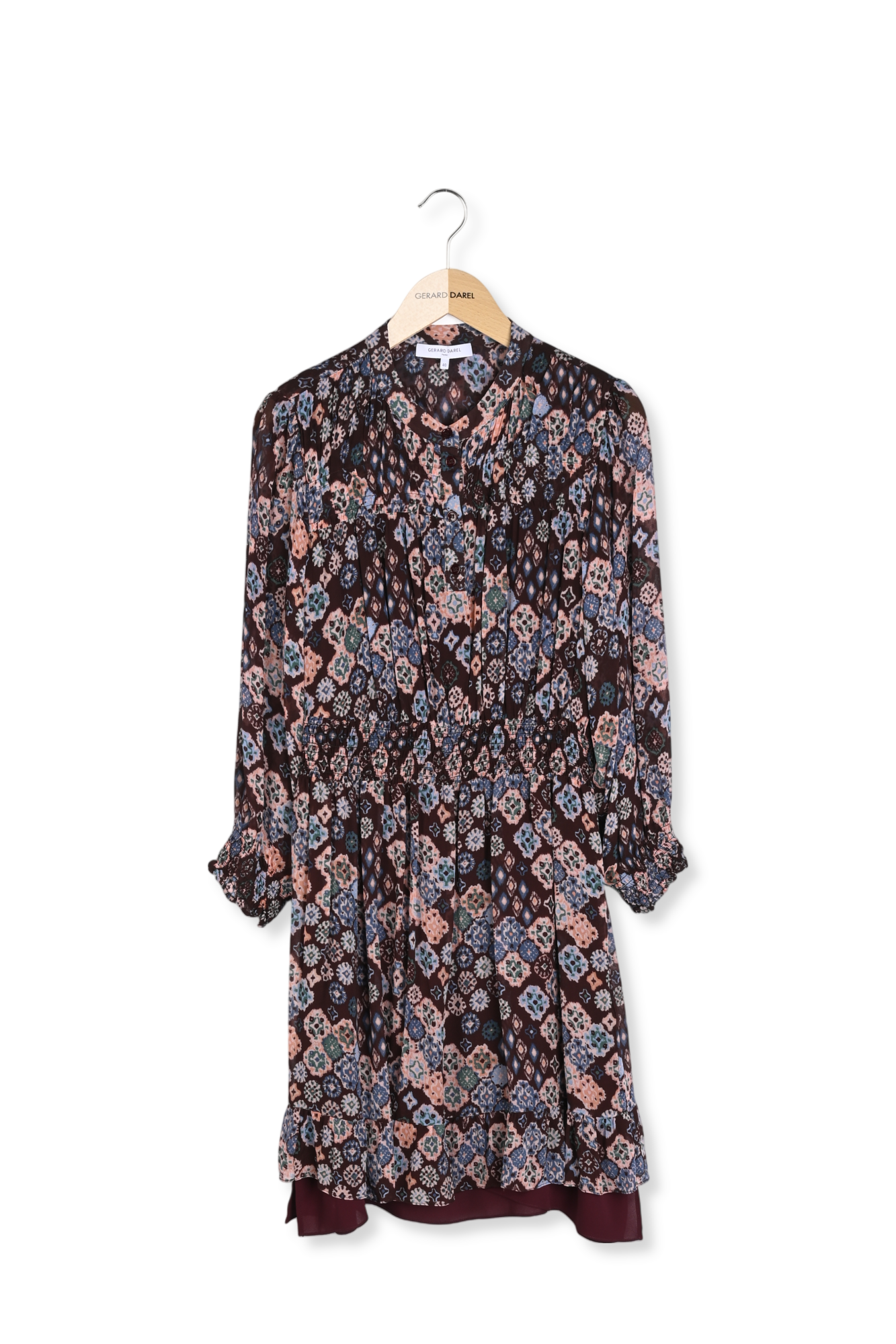 Robe en crêpe mousseline imprimé Ikat - JOHAN Faume - seconde main