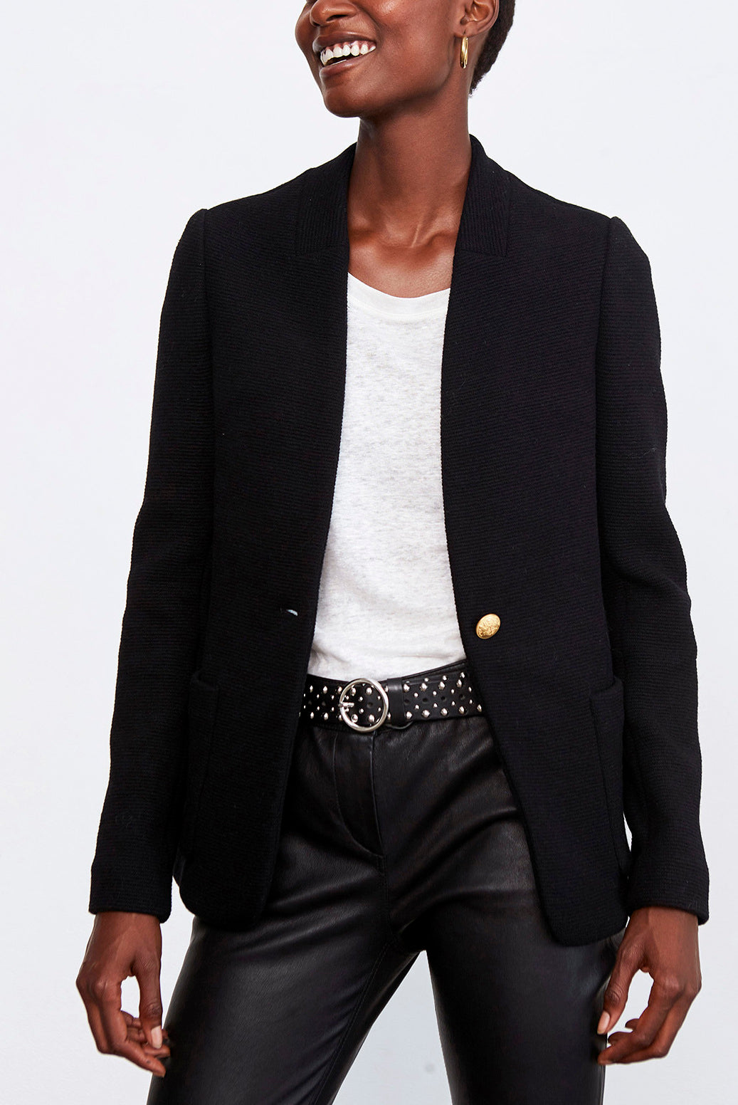 VICTOR - Veste en laine sans col Faume - seconde main