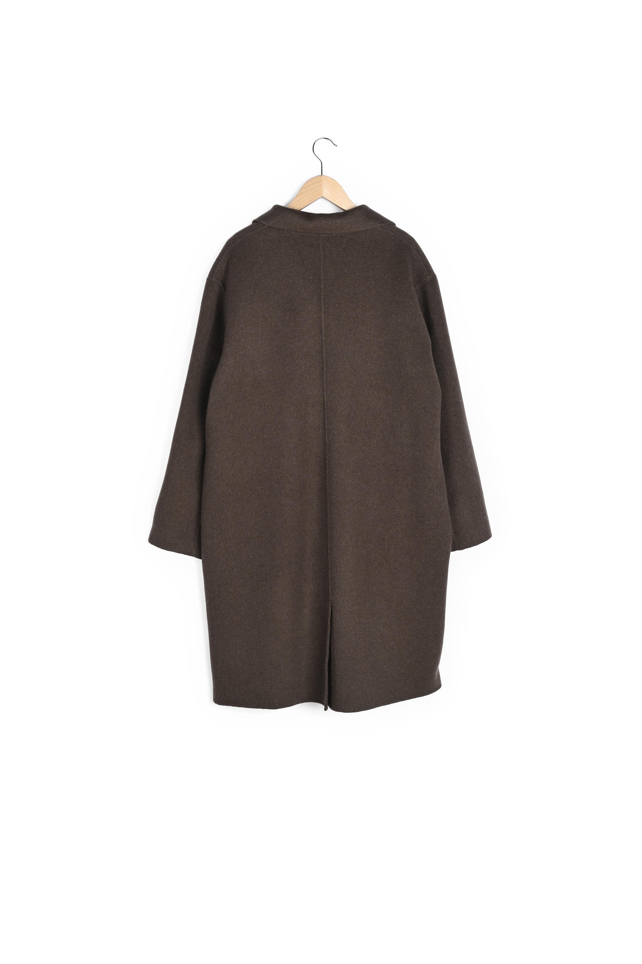 Sandra - Manteau loose en drap de laine Faume - seconde main