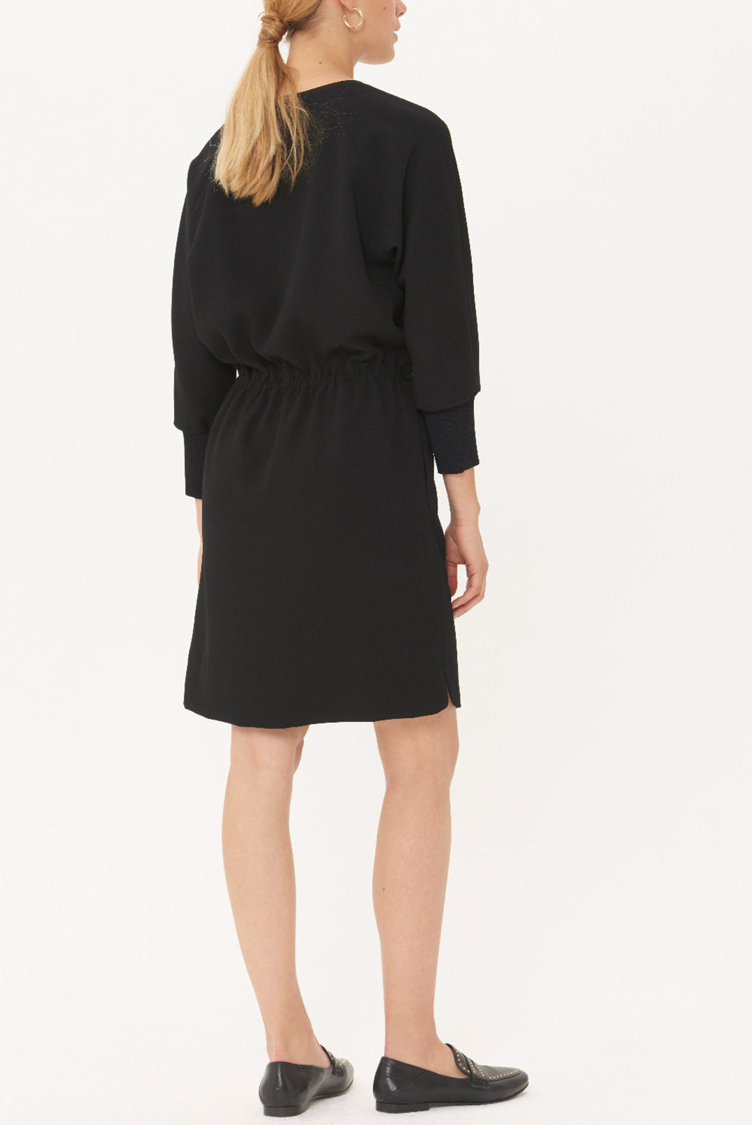 DONNA - Robe ceinturée en crêpe Faume - seconde main