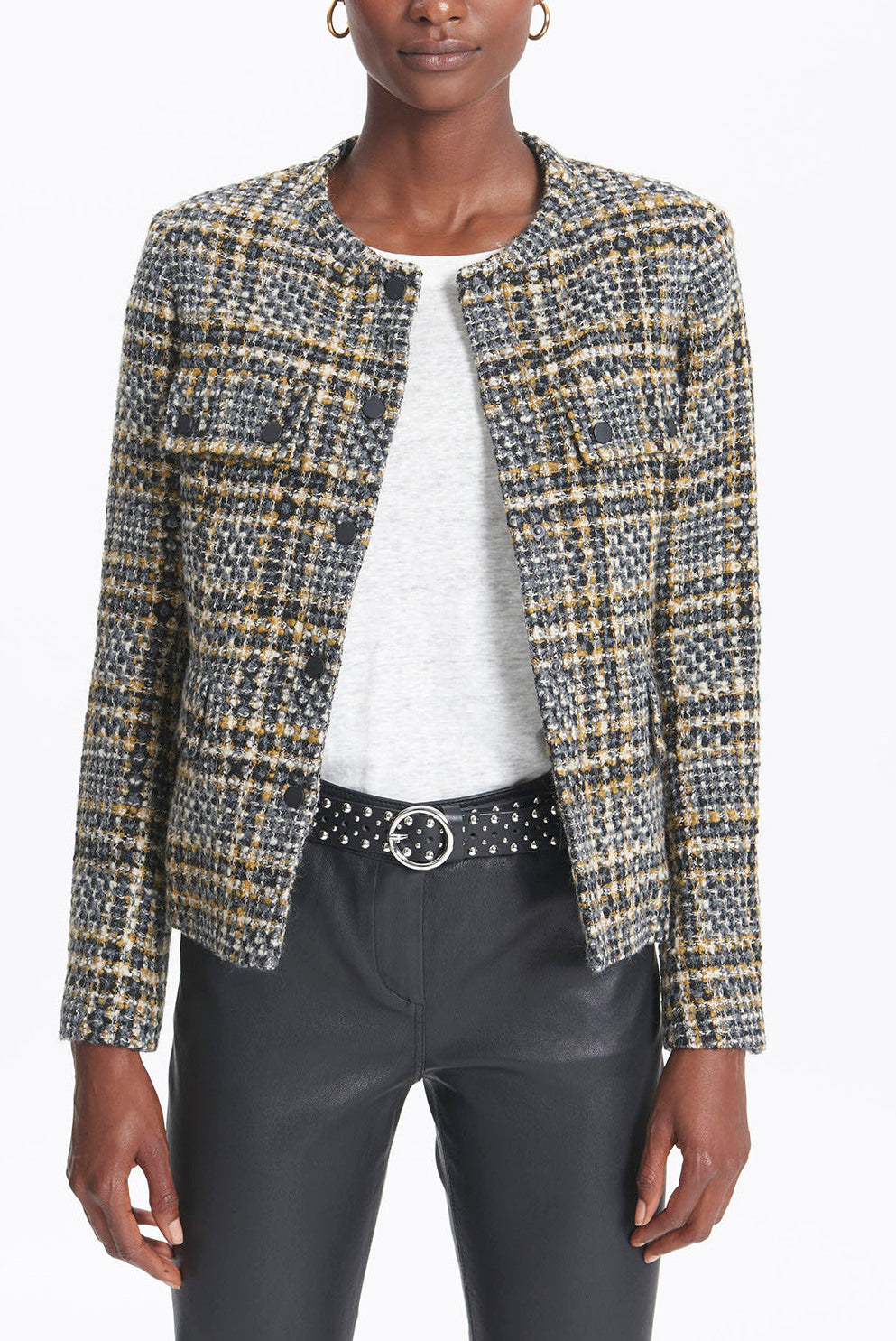 VIOLETTE - Veste en tweed coloré Faume - seconde main