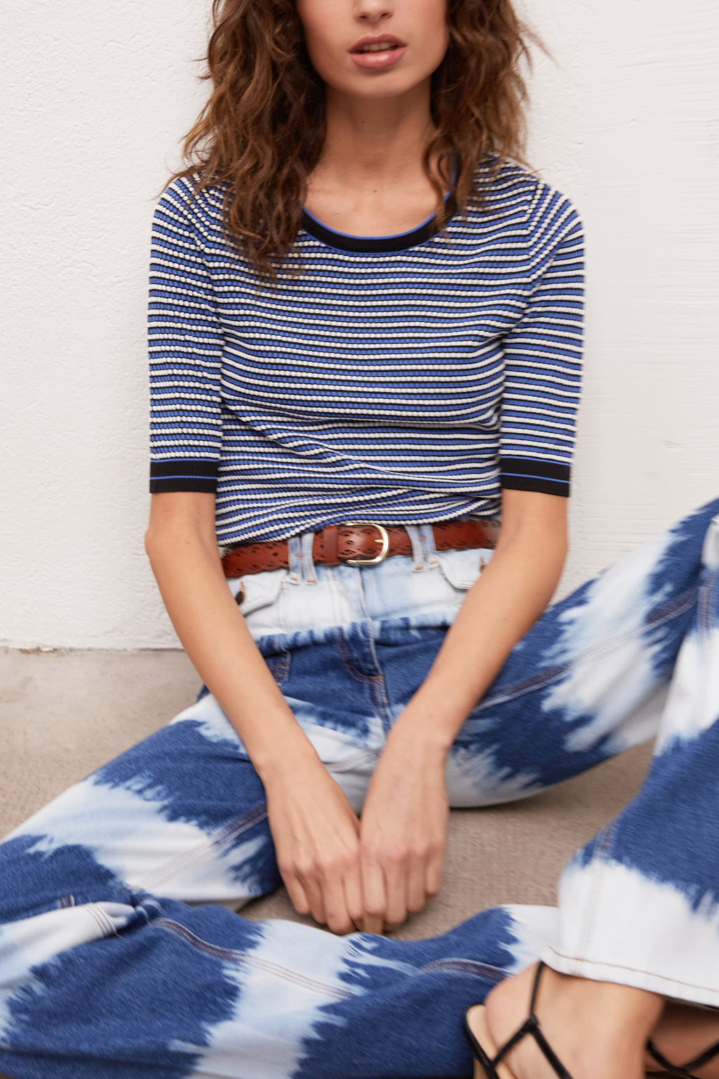 ENEA - Pull à manches courtes en jacquard Faume - seconde main