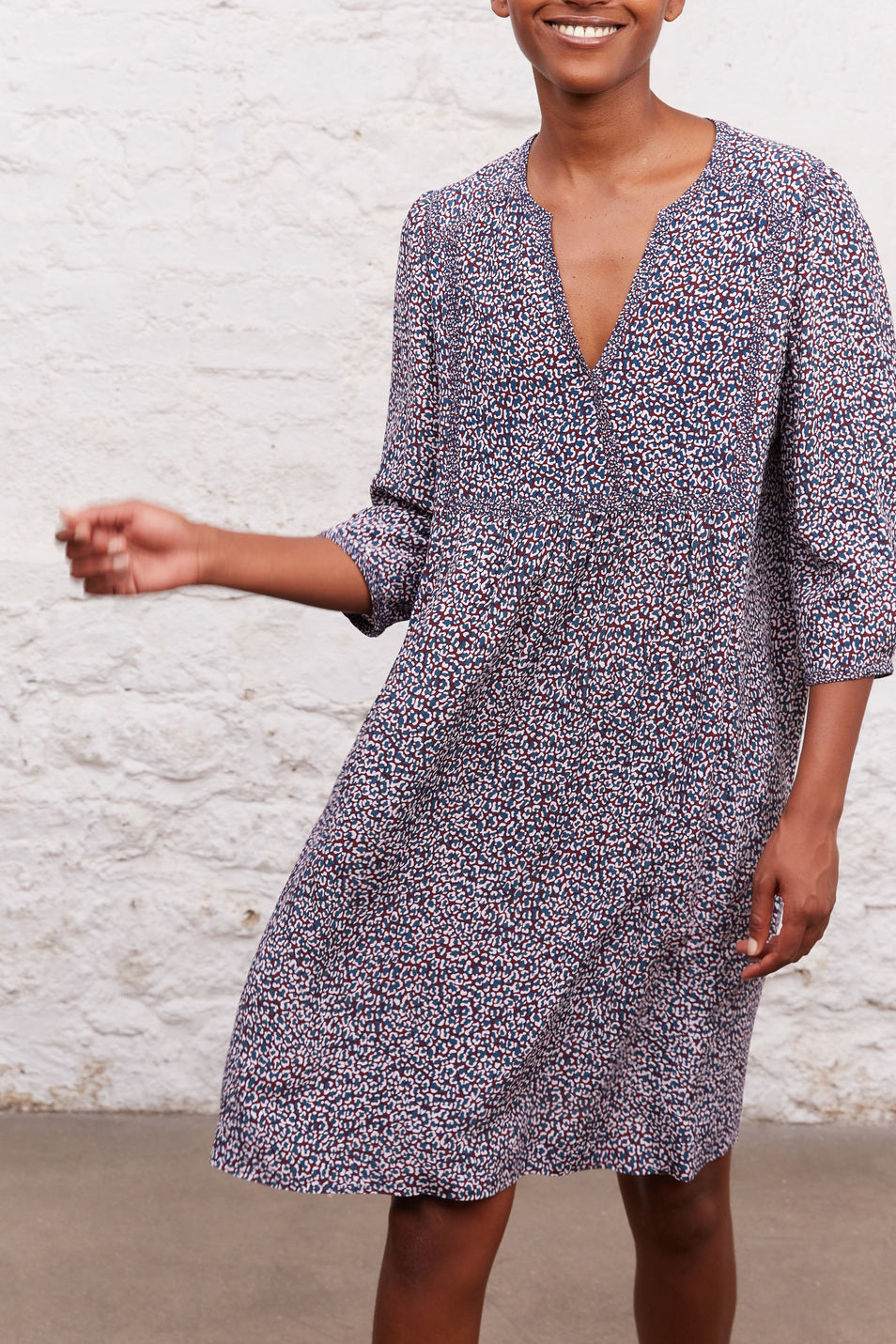 Robe à motif léopard fantaisie - JANET Faume - seconde main