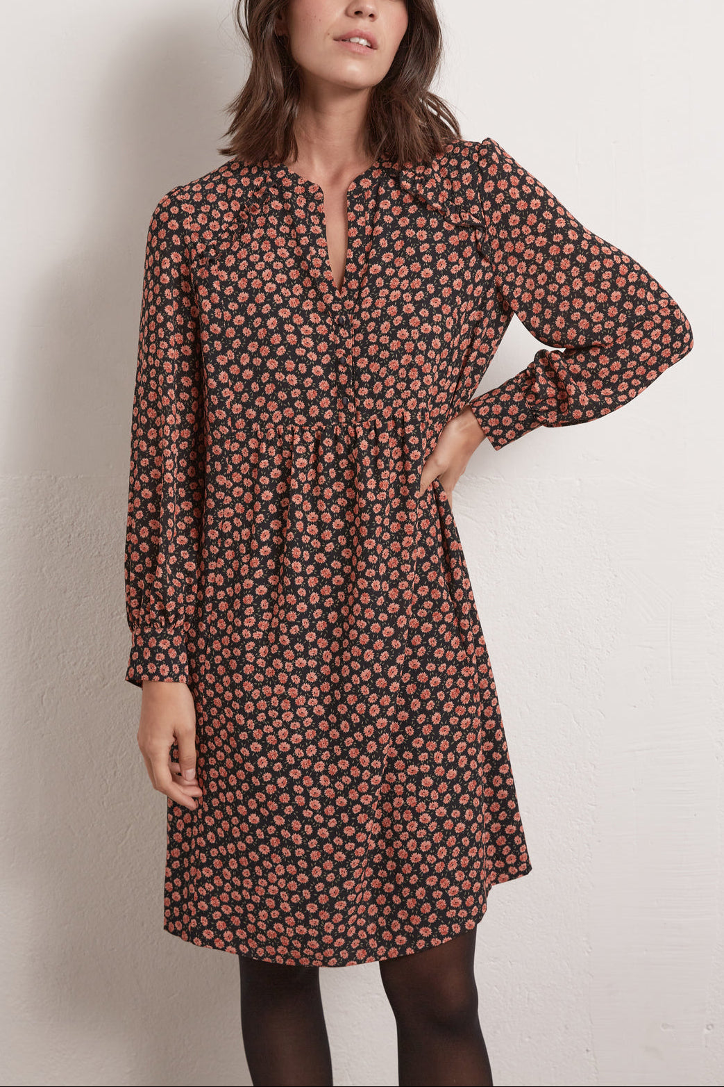 Robe loose en crêpe imprimé Faume - seconde main
