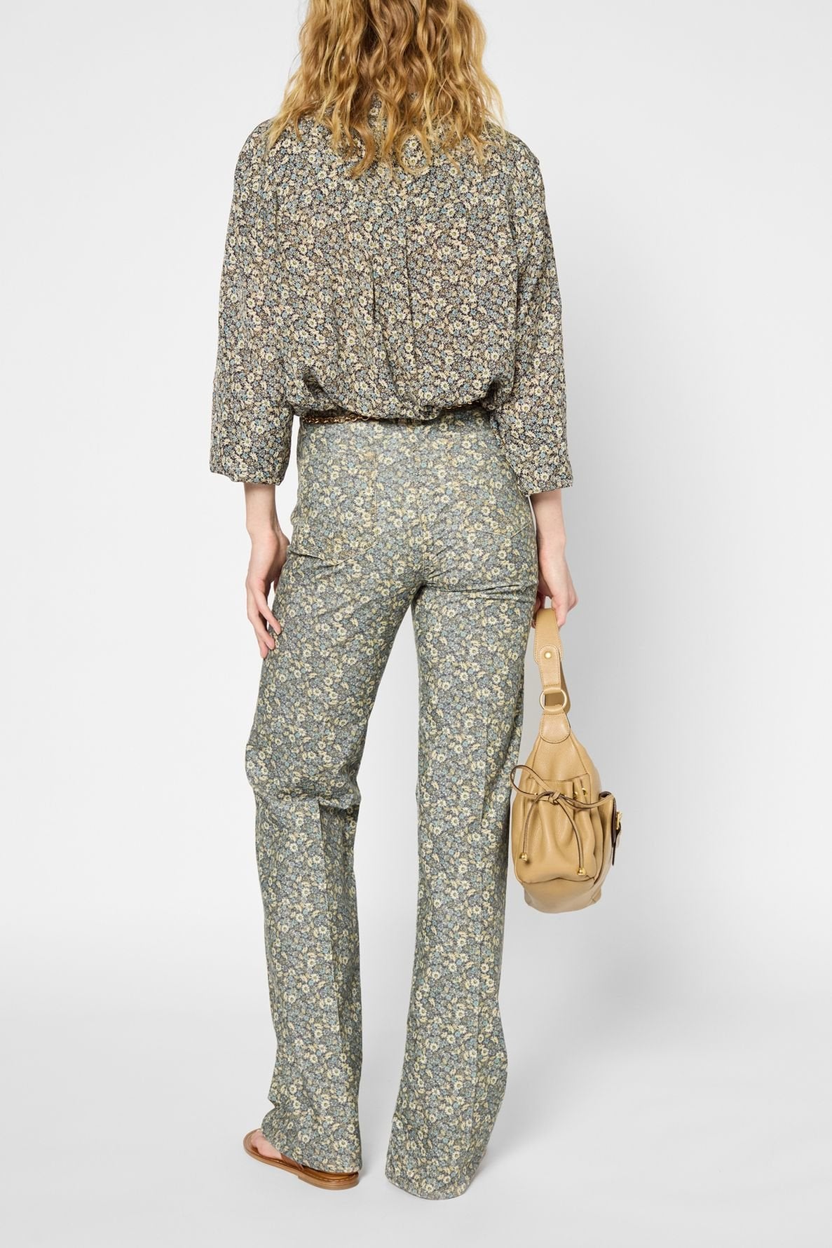 Chemise fluide à fleurs à col lacé - ULENI Faume - seconde main