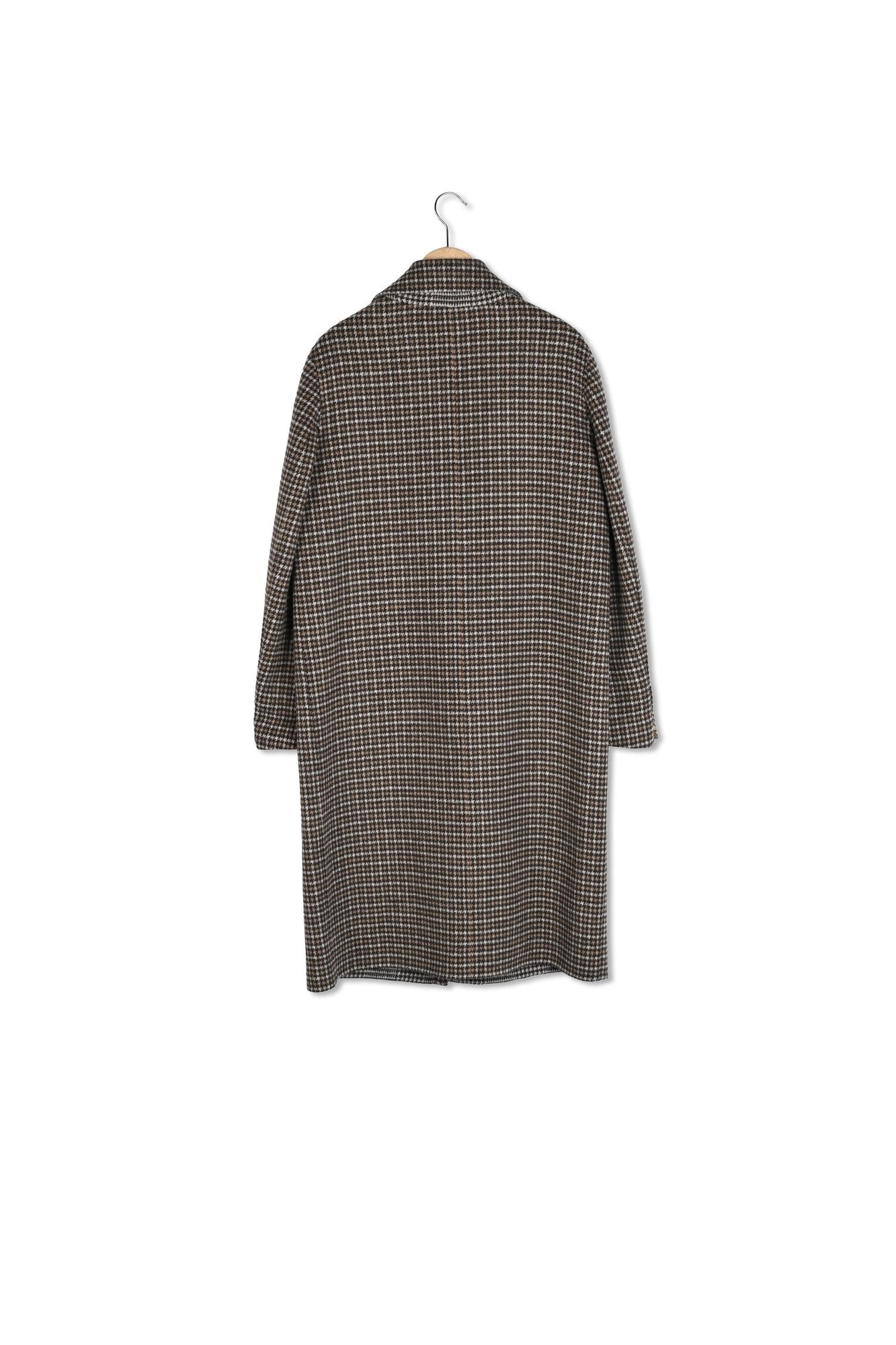 Saly - Manteau en laine pied-de-poule réversible Faume - seconde main