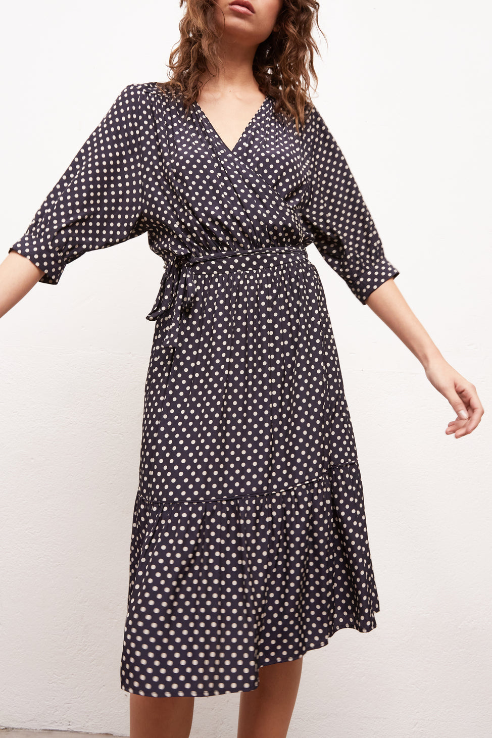 SASHA - Robe cache-c½ur à pois Faume - seconde main