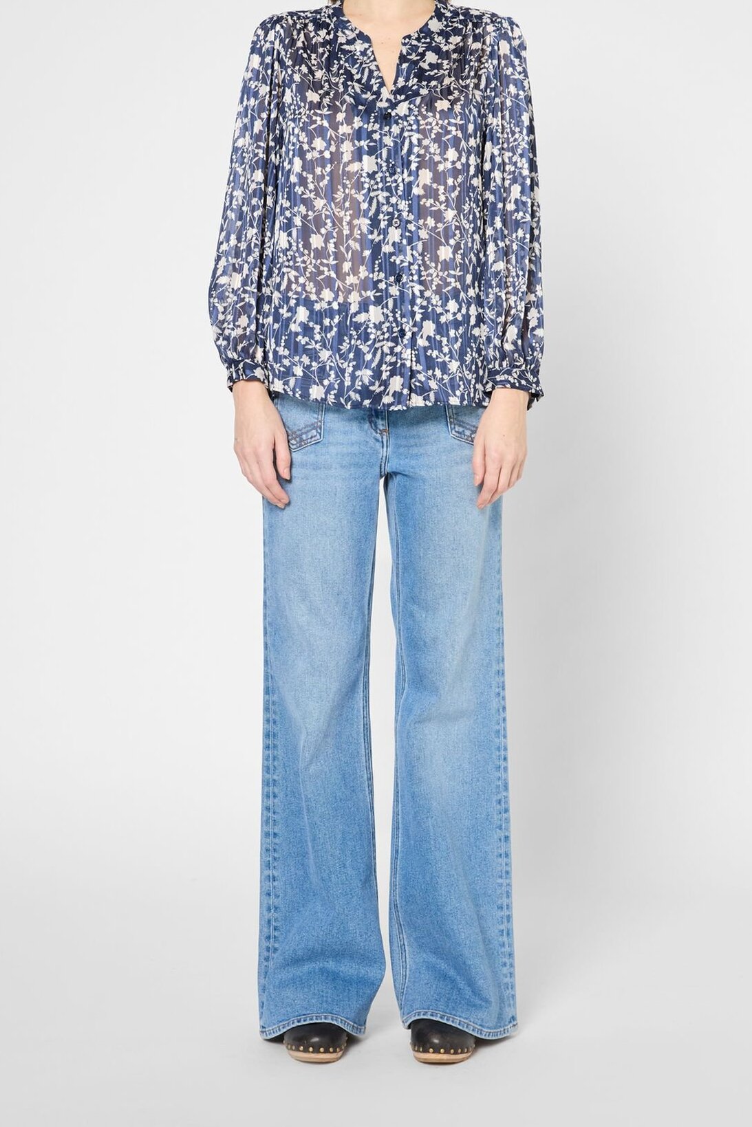 Blouse imprimée à lurex - UZETTE Faume - seconde main