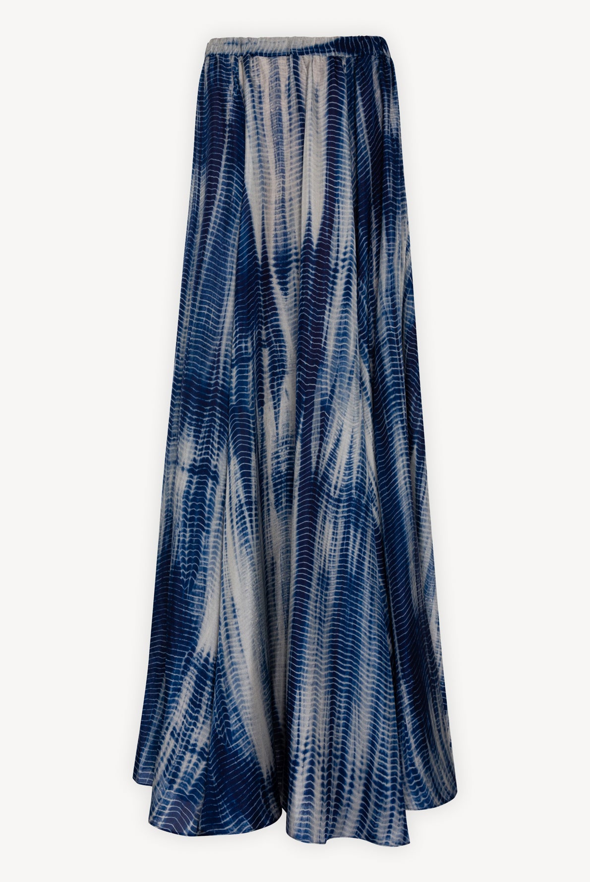 LATIKA - Jupe longue en soie imprimée tie and dye Faume - seconde main