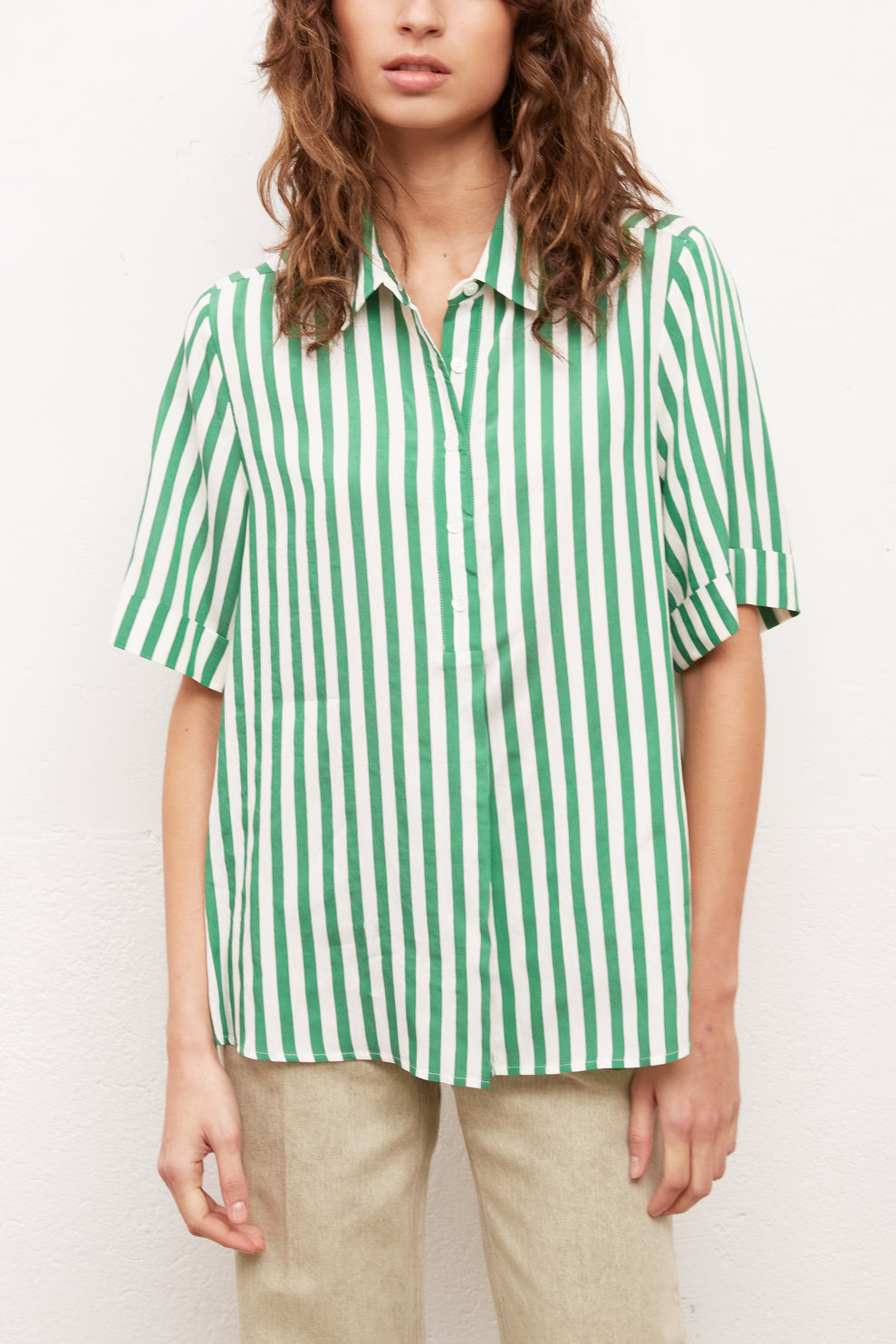 NADEGE - Chemise rayée à manches courtes Faume - seconde main