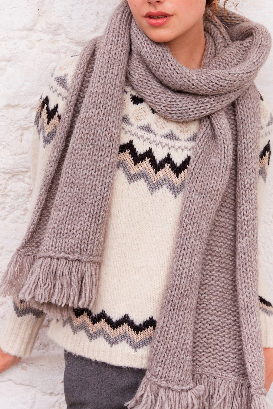 Pull droit à jacquard - LILA Faume - seconde main