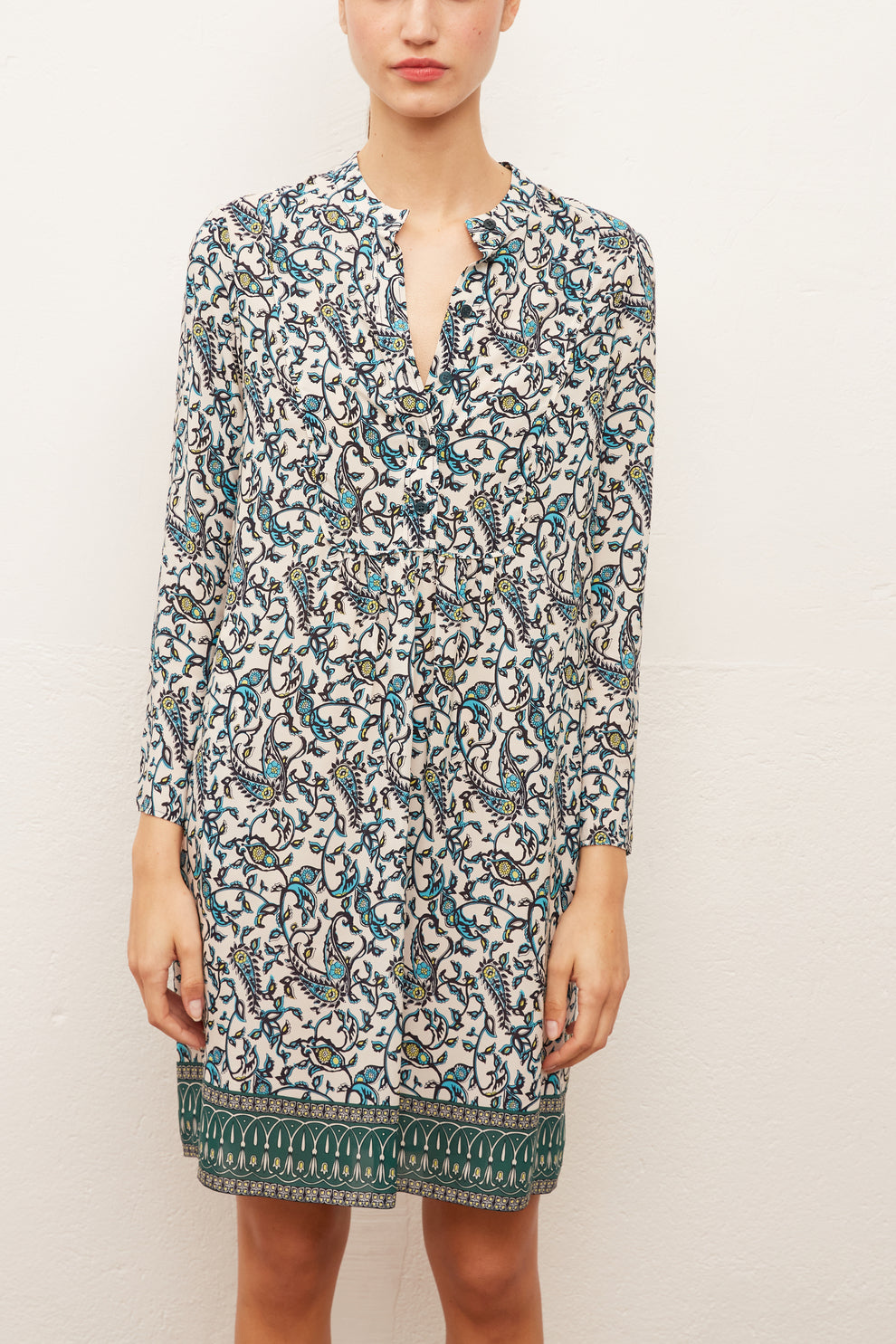 SHAILY - Robe-chemise courte en soie imprimée Faume - seconde main
