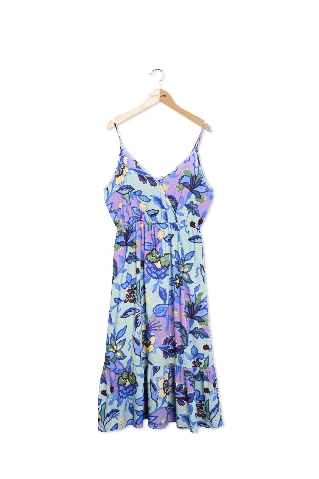 Robe mi-longue boutonnée en imprimé floral Faume - seconde main