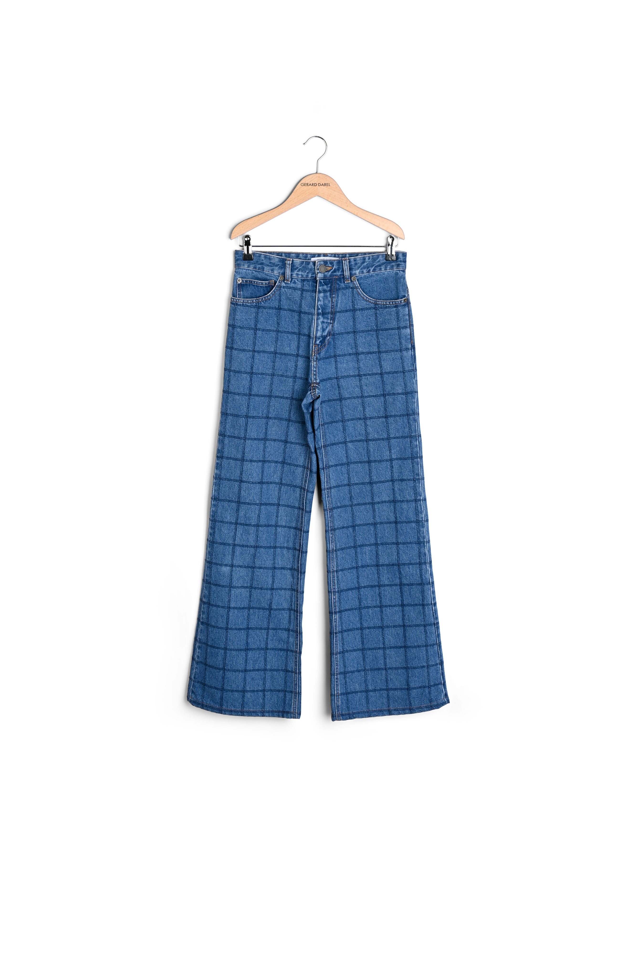 LEELOU - Jean flare façon carreaux Faume - seconde main