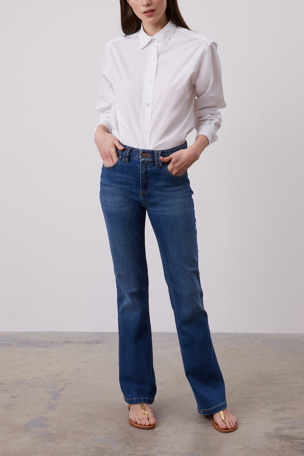 Pantalon flare en jean Stretch - LAURA Faume - seconde main