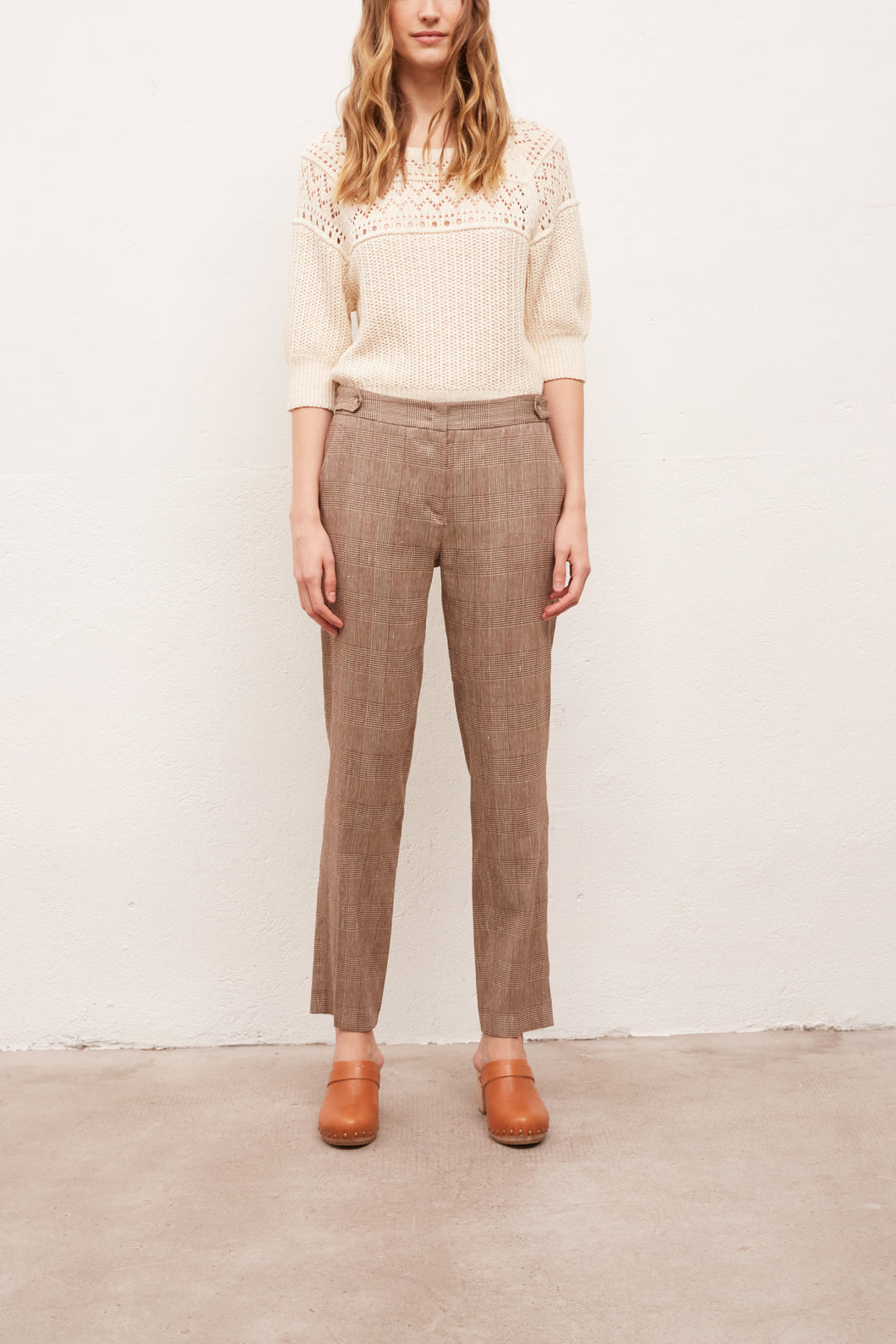 Pantalon 7/8 à imprimé prince de galles Faume - seconde main