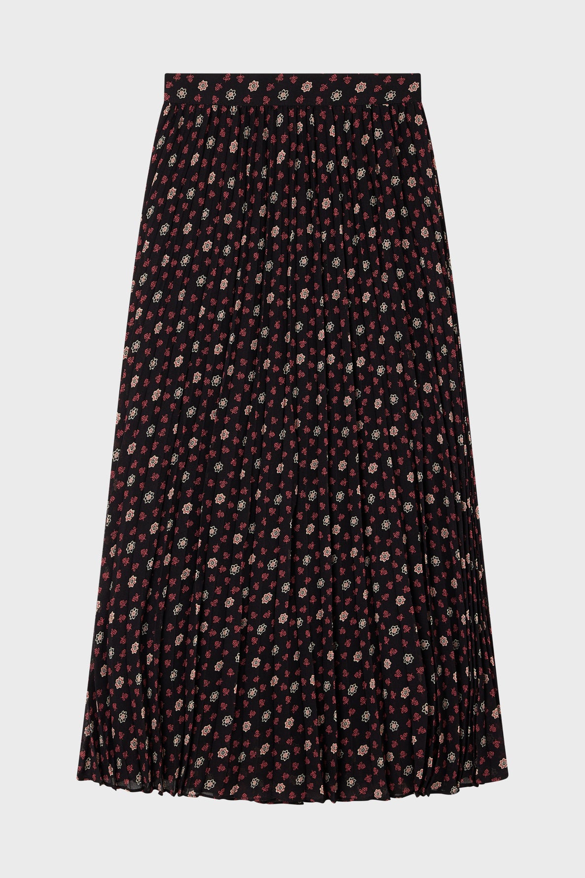 Jupe midi plissée à petites fleurs - BALMA Faume - seconde main