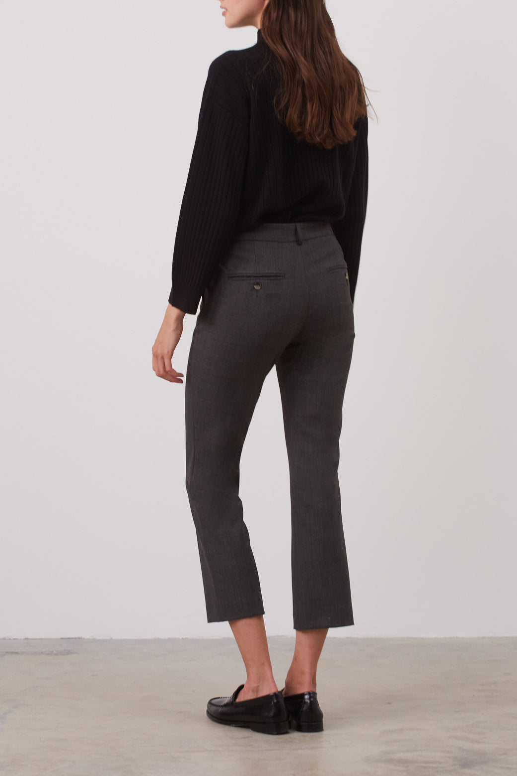 Pantalon droit à carreaux discrets - ELIZ Faume - seconde main