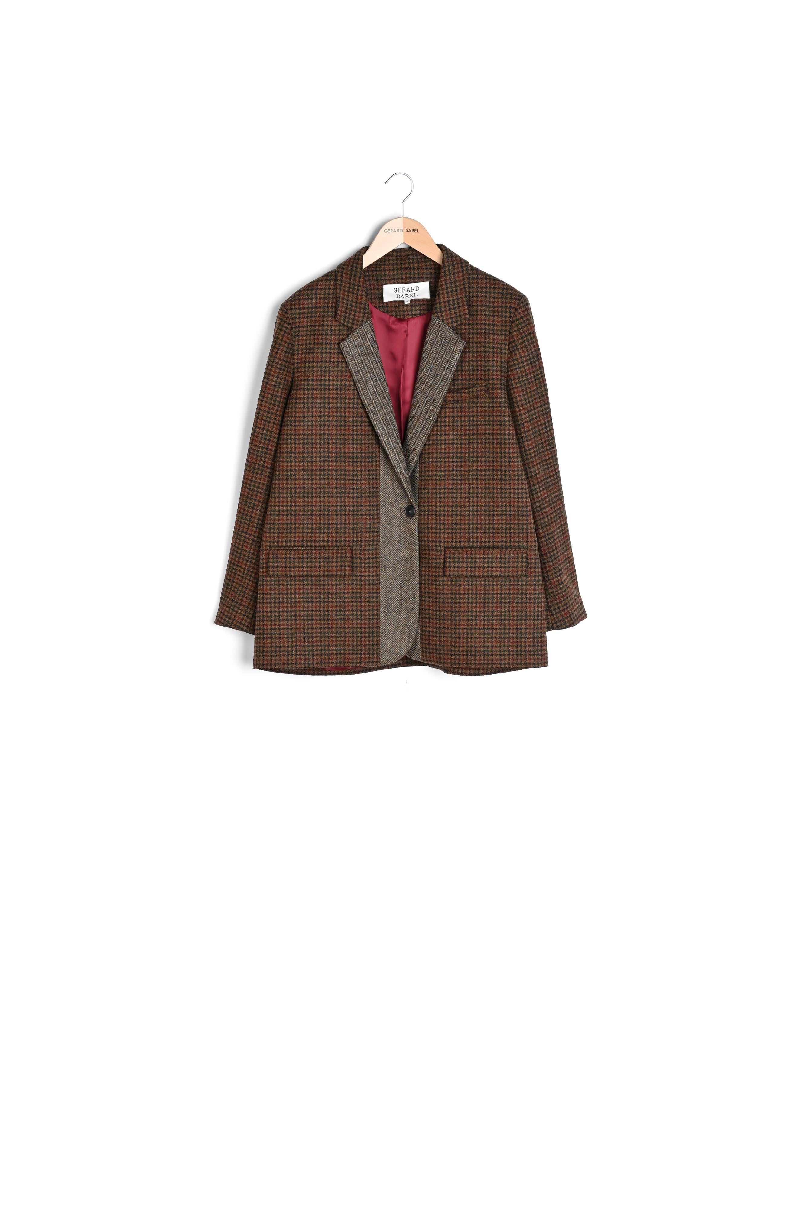 VIERA - Veste en laine à chevrons Faume - seconde main