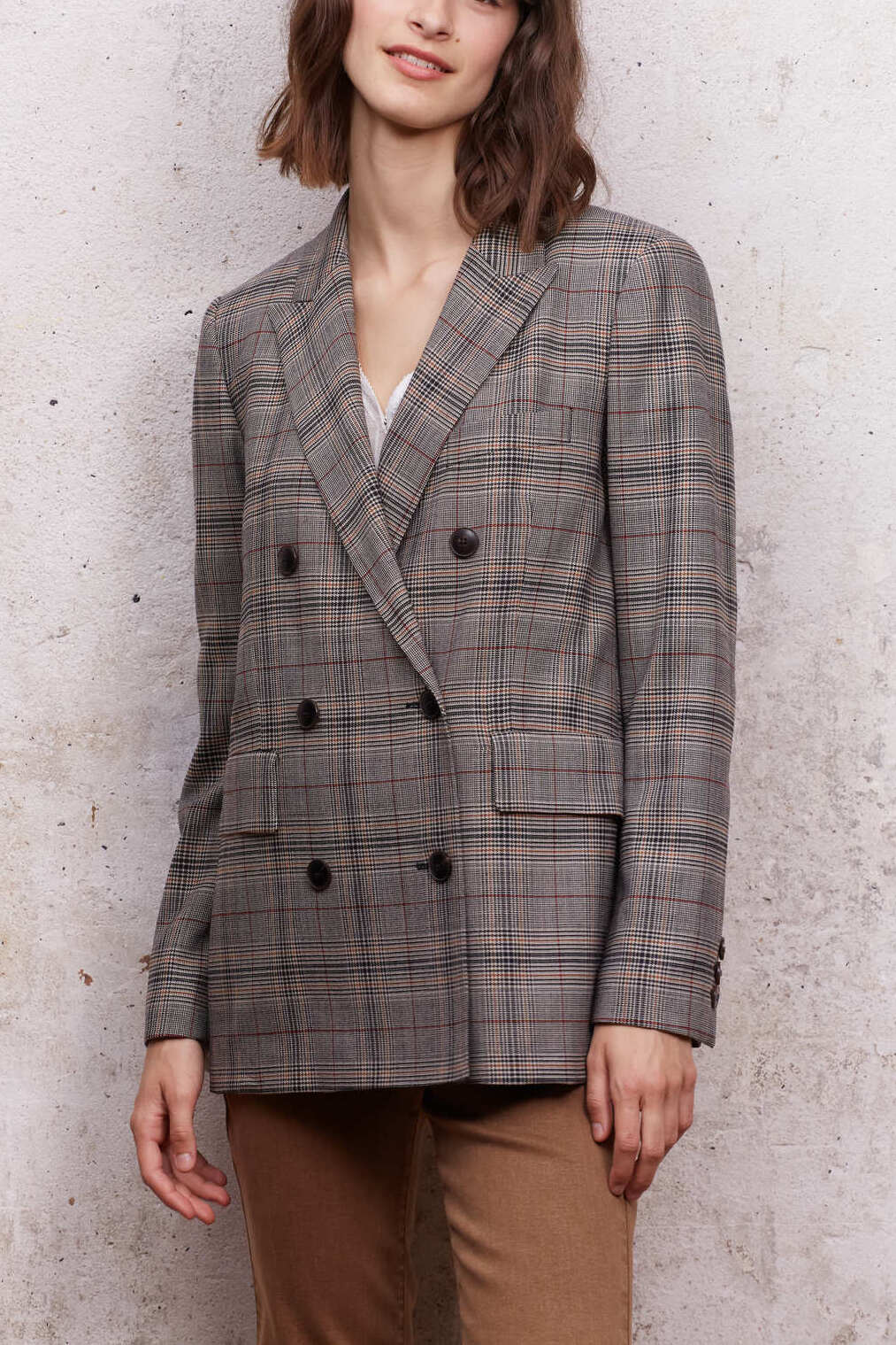 Veste de blazer à imprimé prince de galles - BONNIE Faume - seconde main