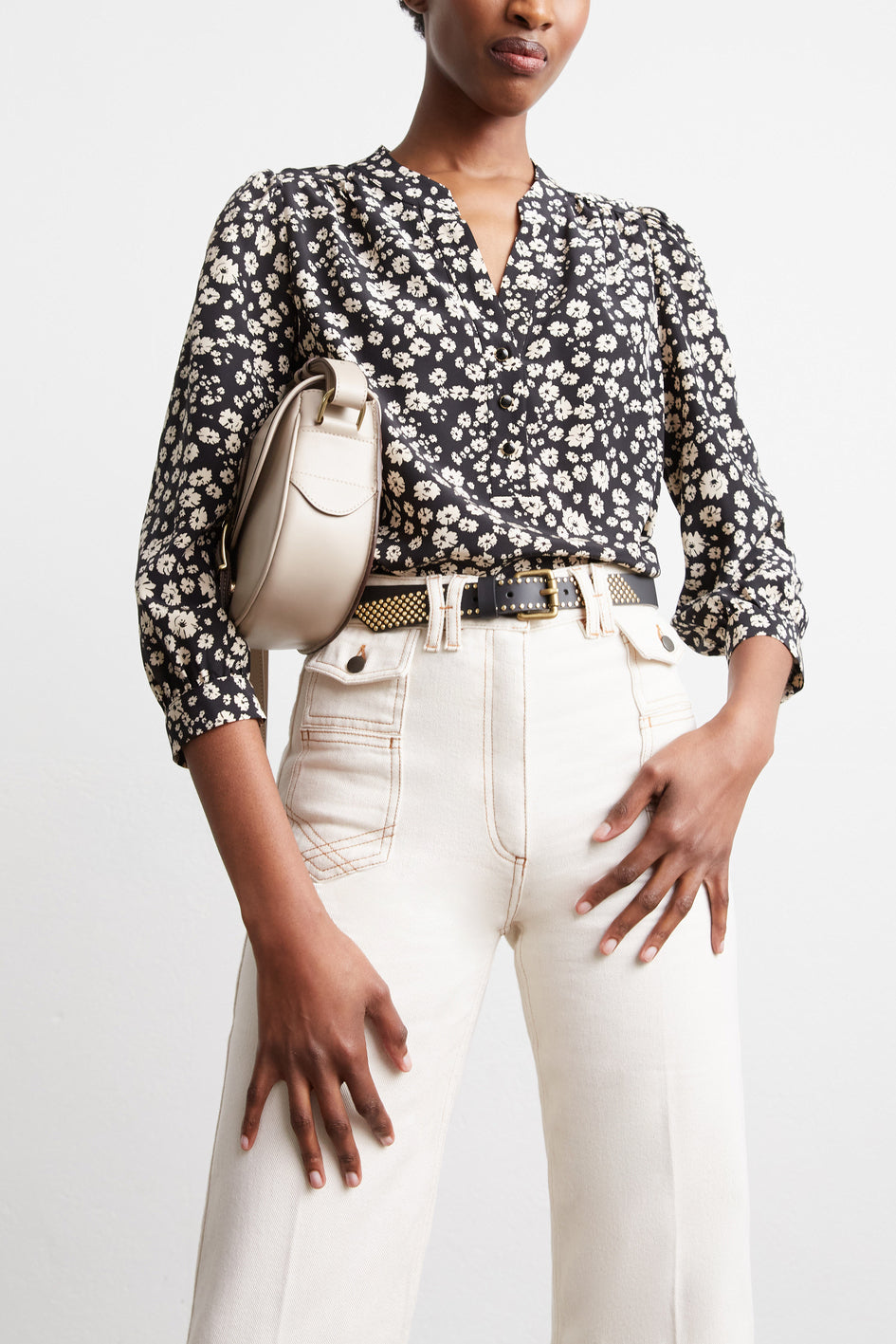 NILLS - Blouse en soie imprimée Faume - seconde main