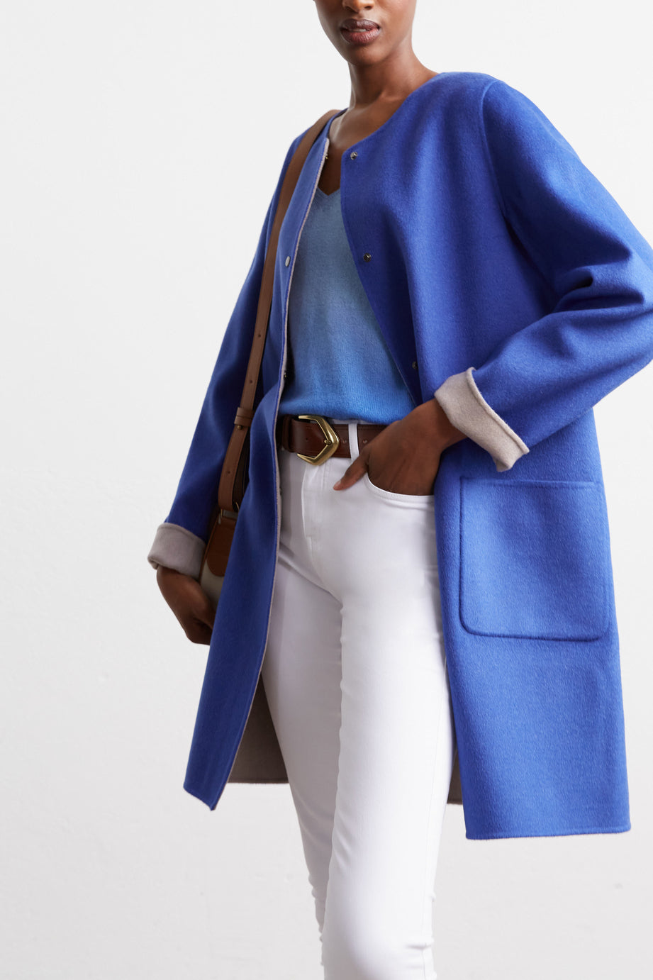 Manteau réversible en laine - SALMA Faume - seconde main