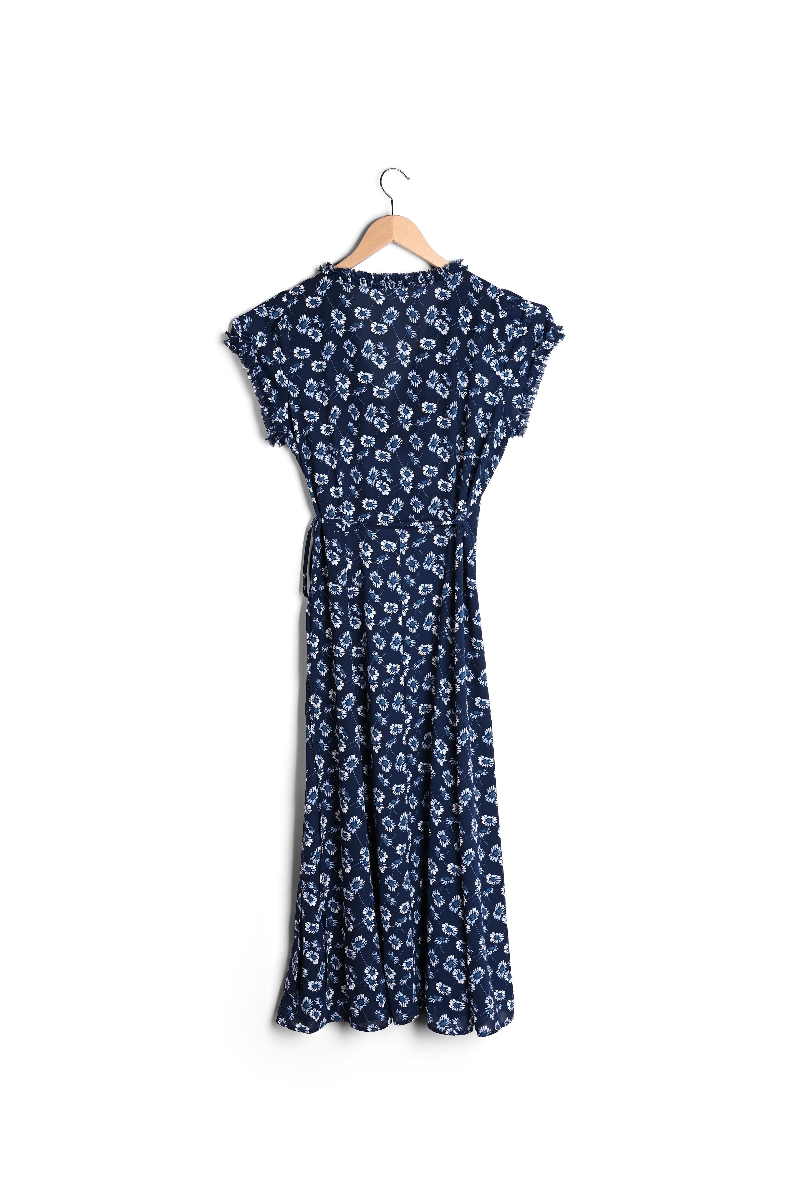 Robe longue portefeuille à imprimé floral Faume - seconde main