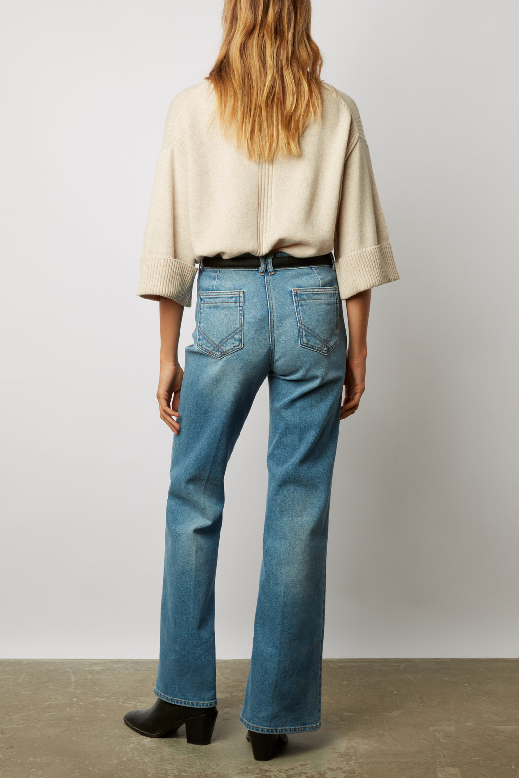 Pull ample à col montant en laine - LAZARINE Faume - seconde main