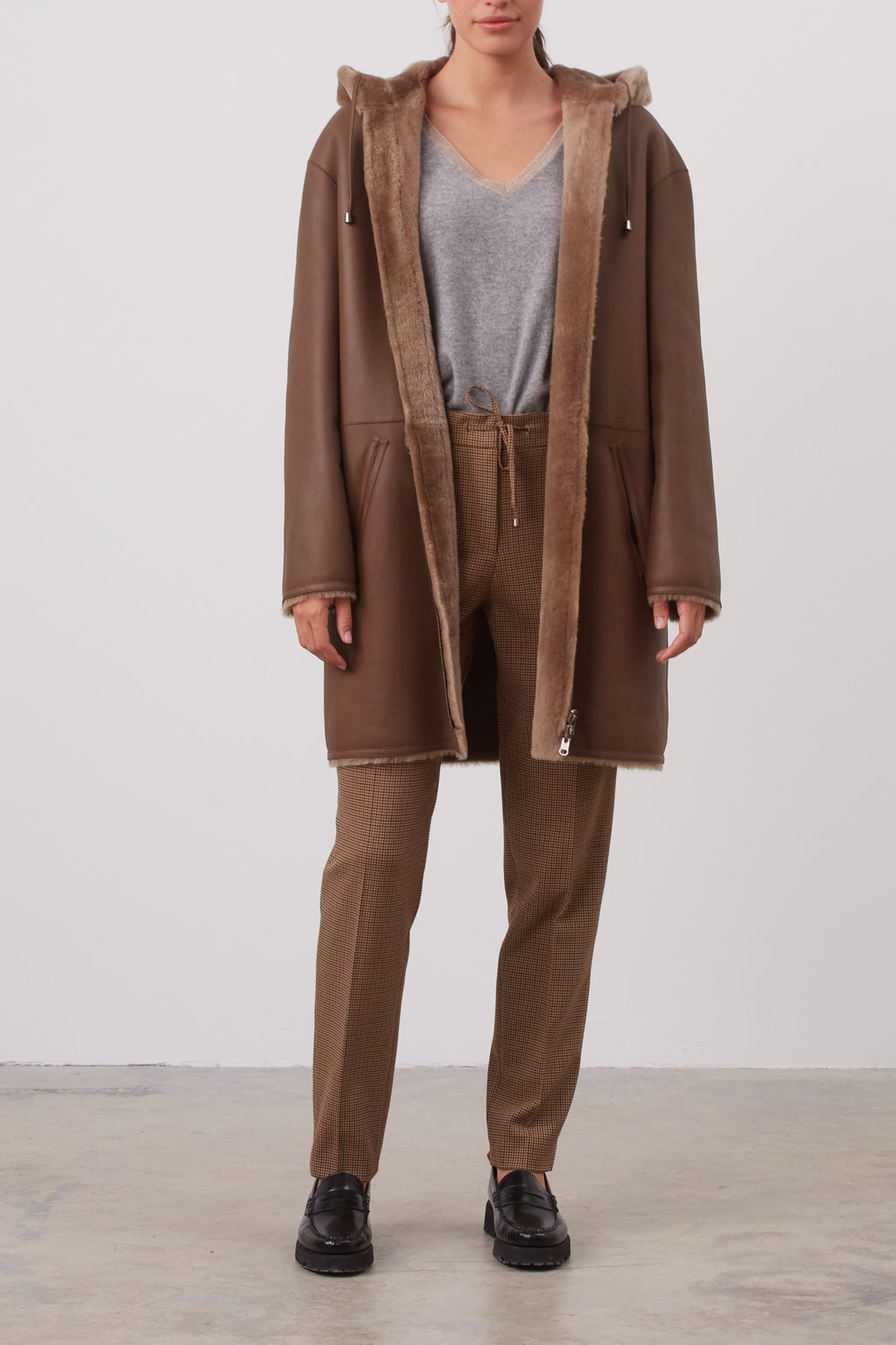 Manteau à capuche en peau lainée - MIRANDA Faume - seconde main