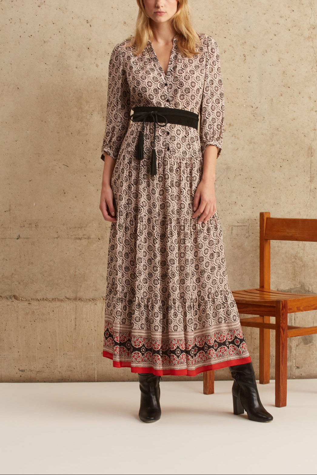 Robe à étages à motif bohème - JOYCE Faume - seconde main