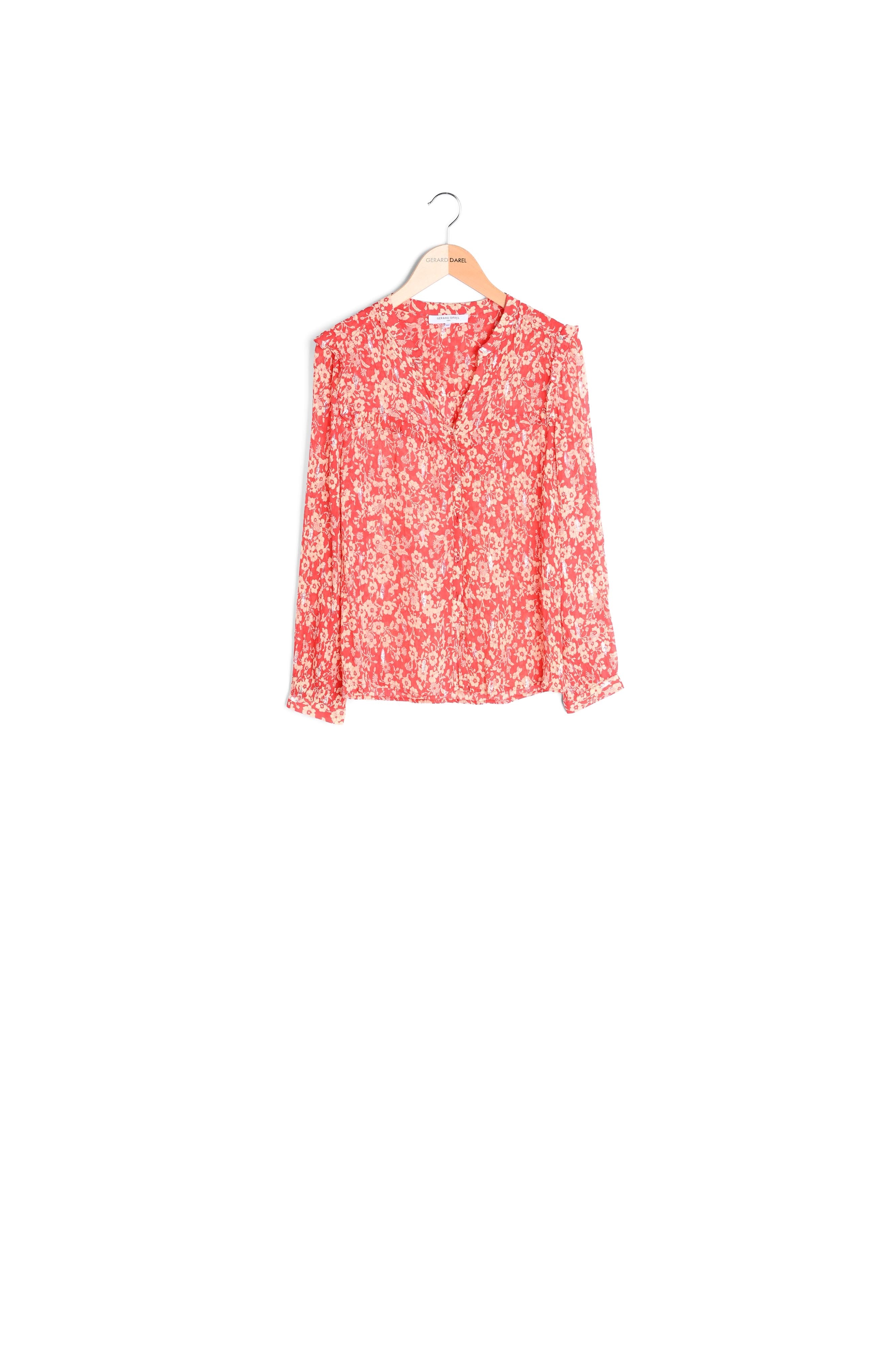 Chemise fleurie à volants - CHADE Faume - seconde main