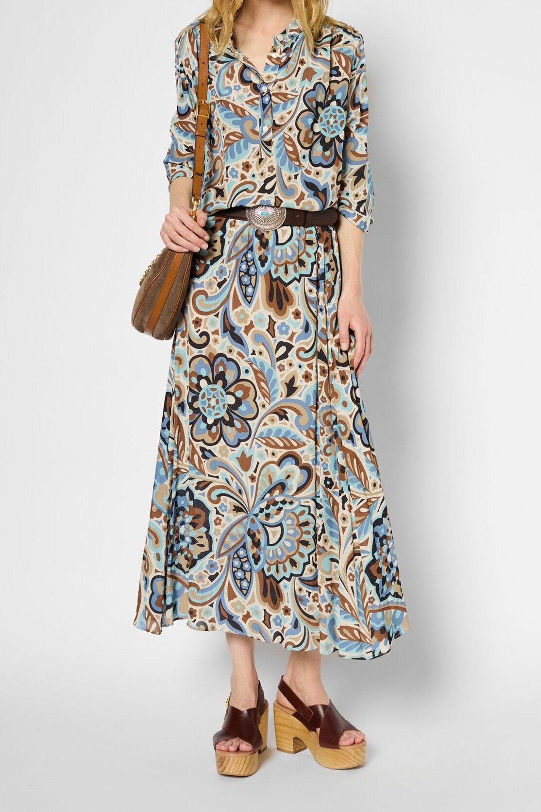 Jupe midi à fleurs vintage - VANESSA Faume - seconde main