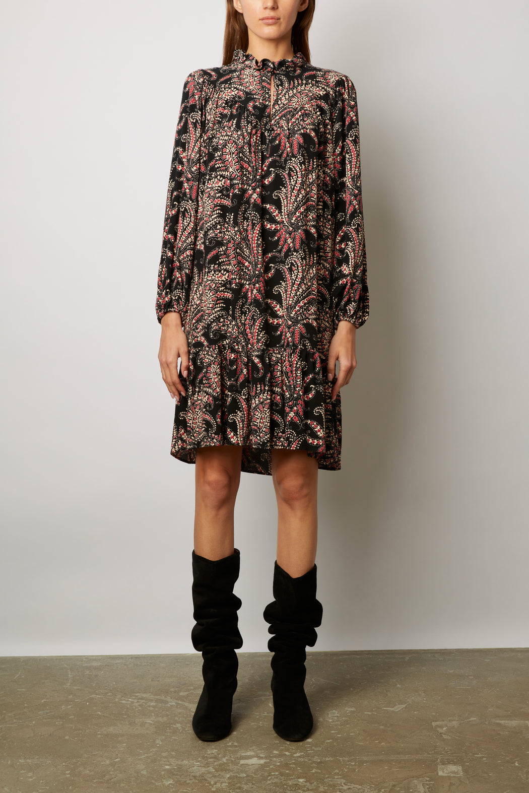 Robe col montant et imprimé cachemire - JUDY Faume - seconde main