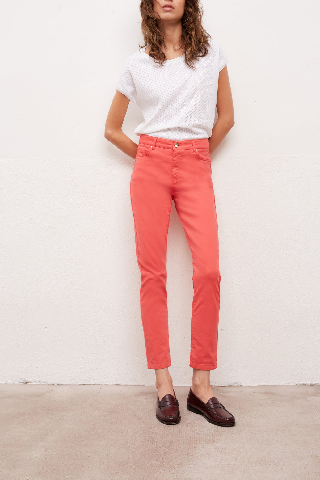 MAYA - Pantalon 5 poches en coton Stretch Faume - seconde main