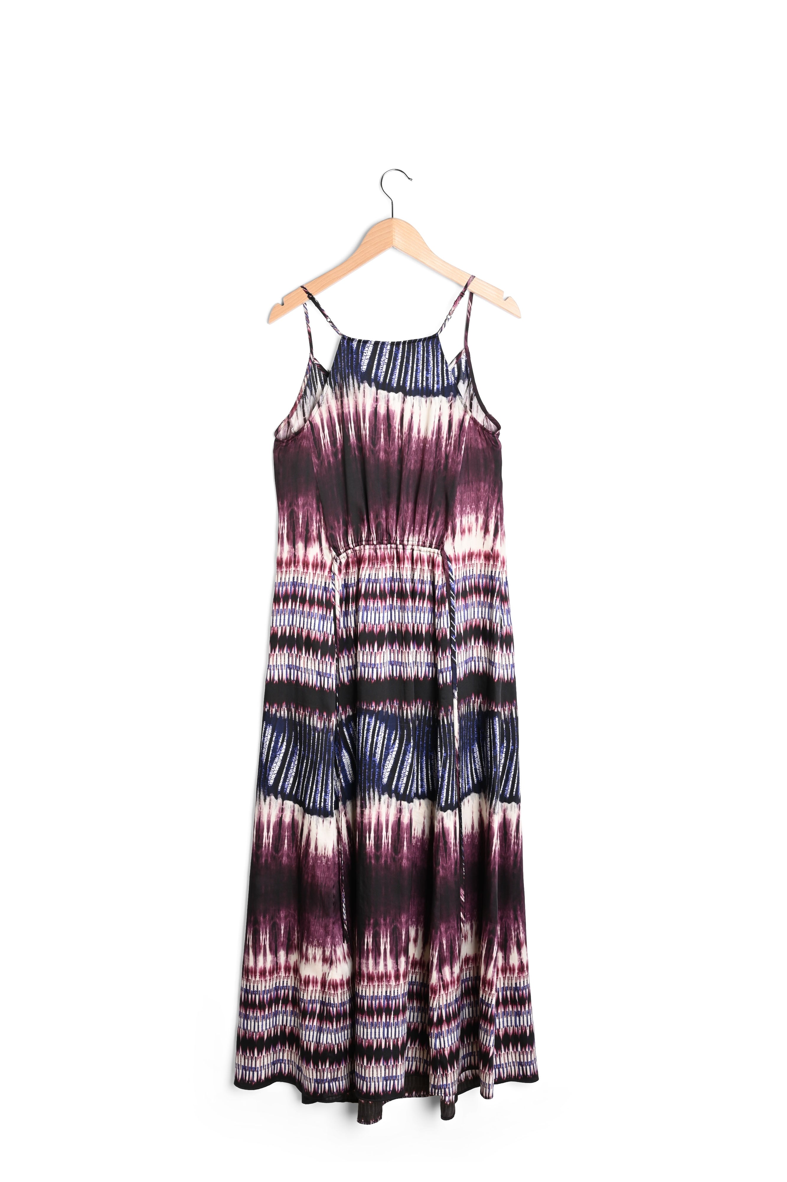 SAELLE - Robe longue à imprimée Tie and Dye Faume - seconde main