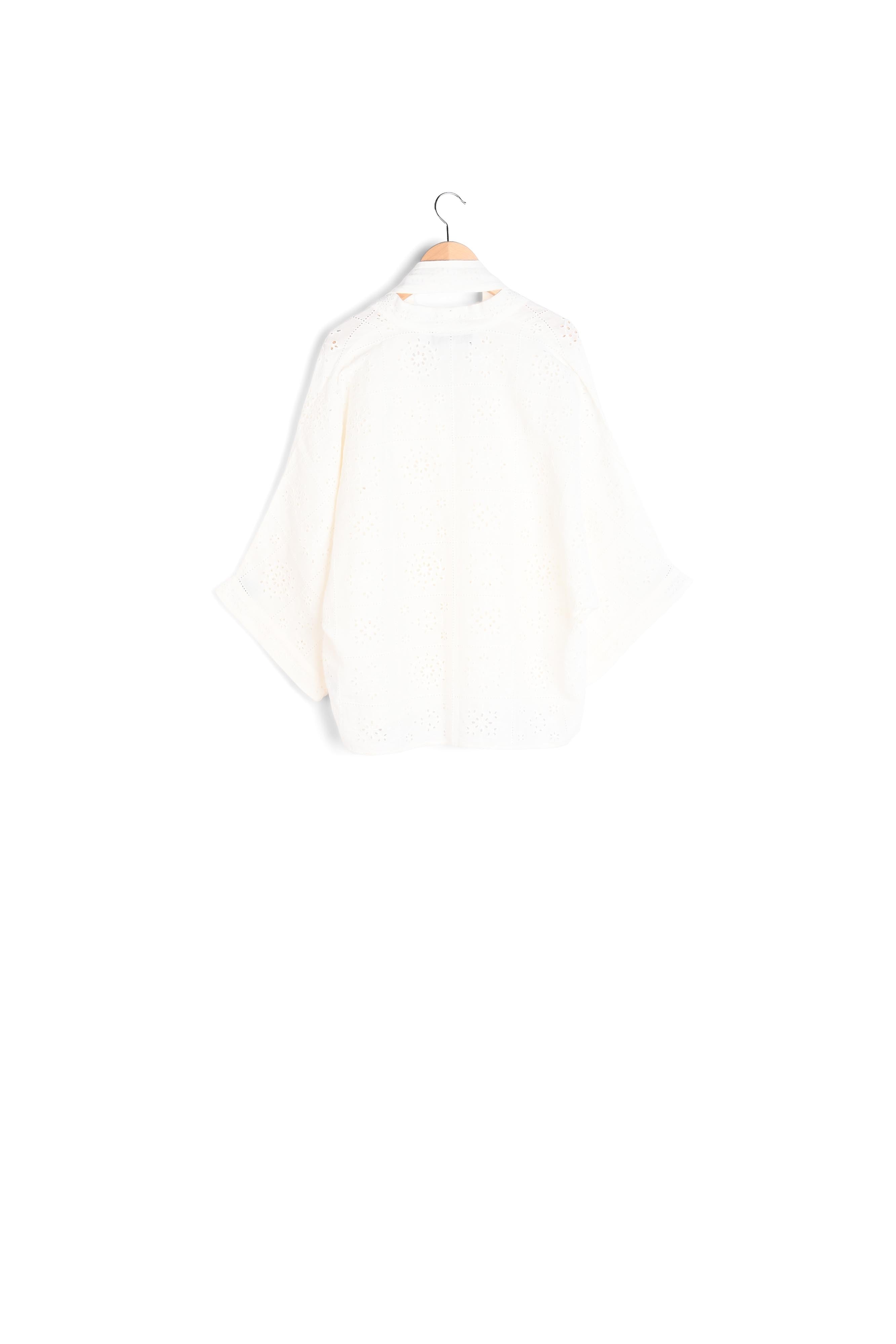 NAELIE - Kimono court en coton et lin brodé Faume - seconde main