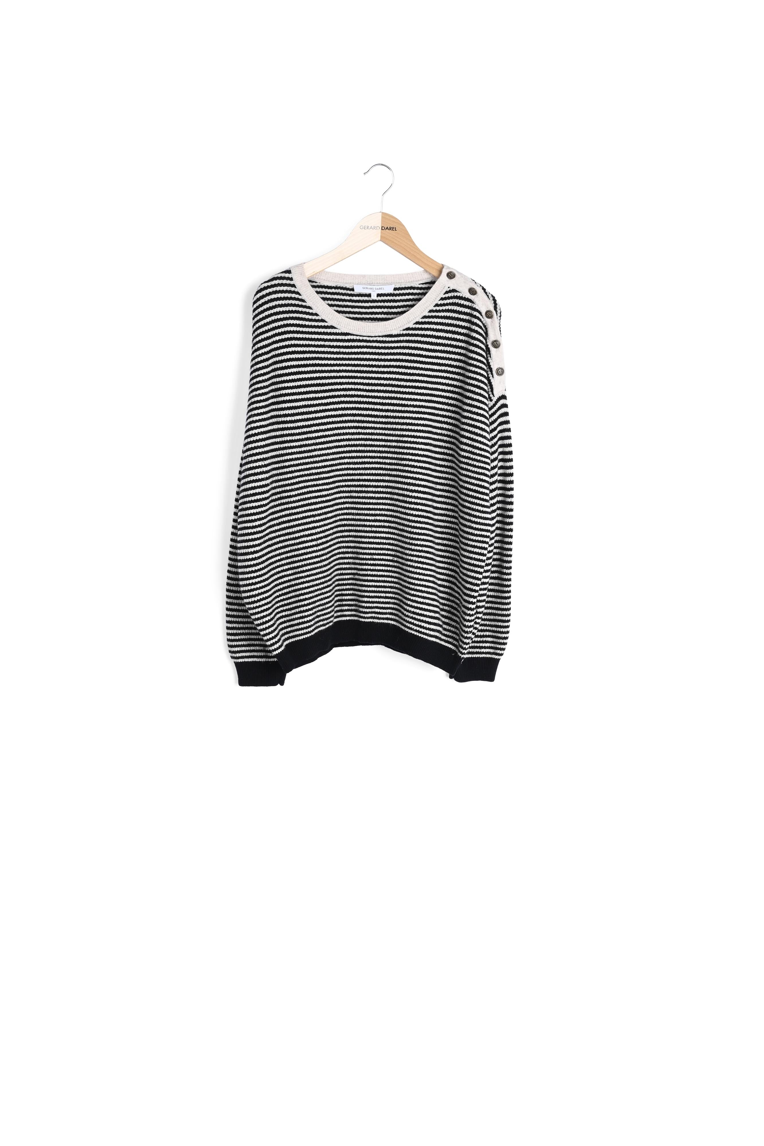 Donatella - Pull à rayures façon marinière en laine Faume - seconde main