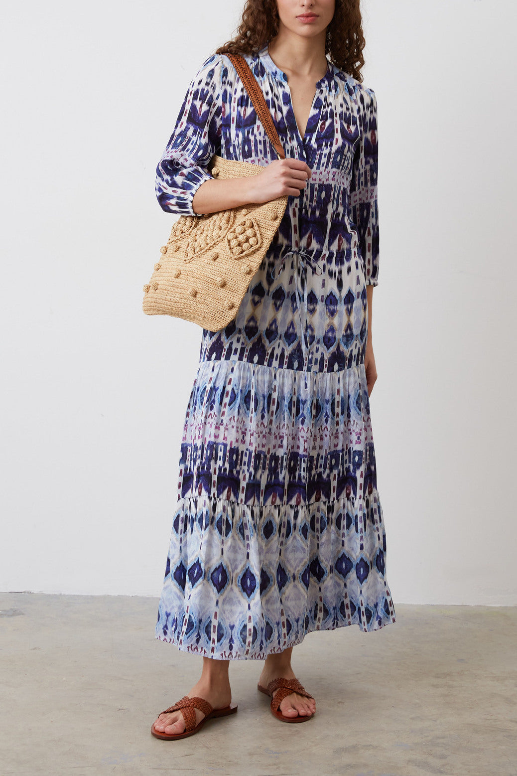 Robe maxi imprimé Ikat - JIVAN Faume - seconde main