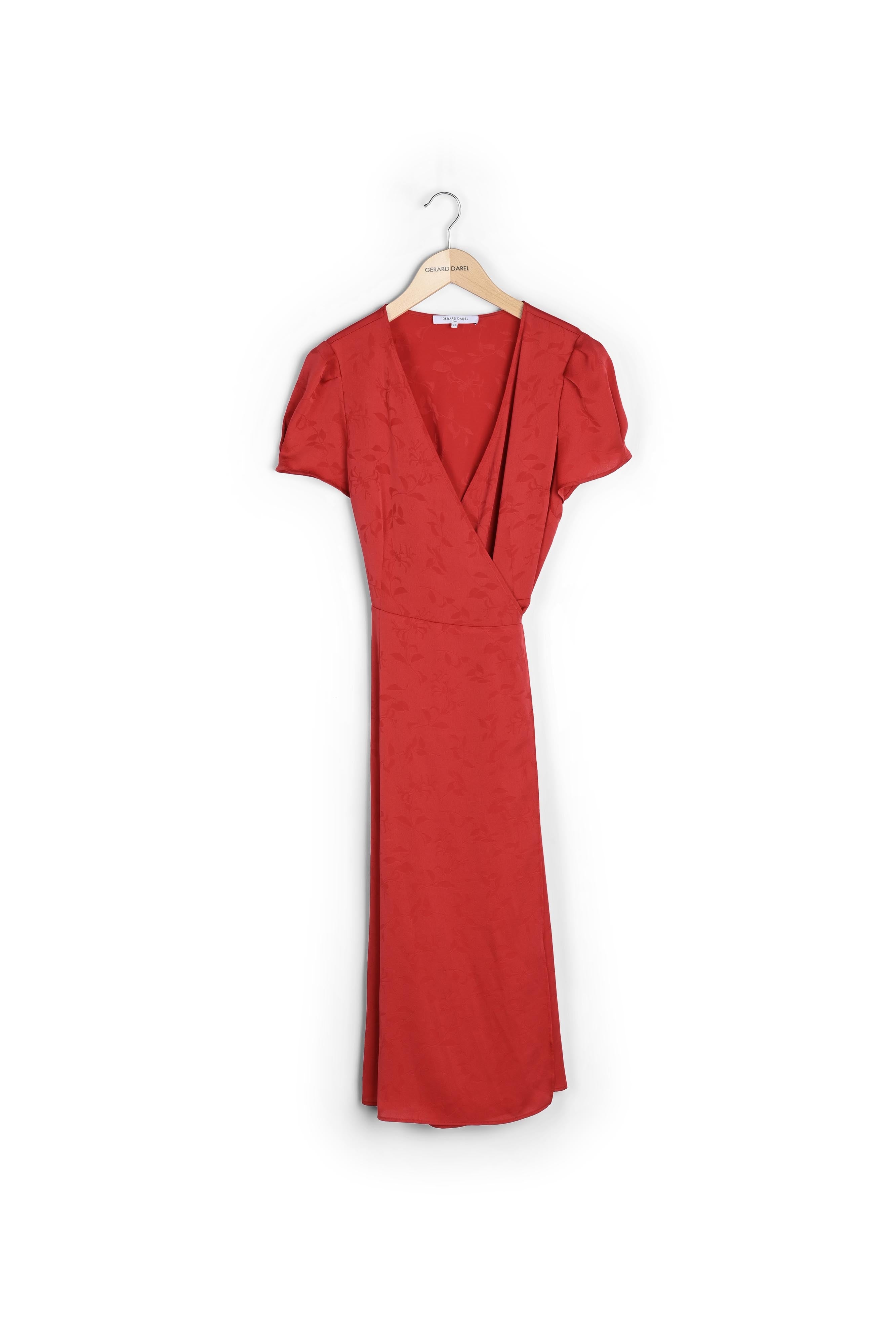 SARA - Robe portefeuille en crêpe Faume - seconde main