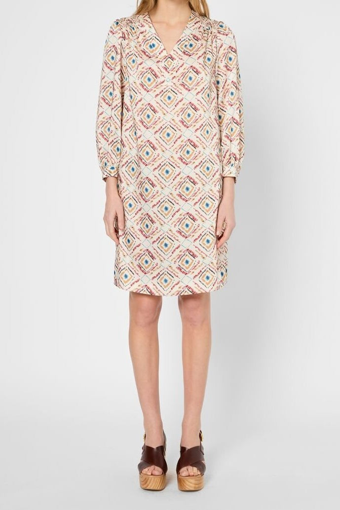 Robe courte imprimé ethnique - PRUNE Faume - seconde main