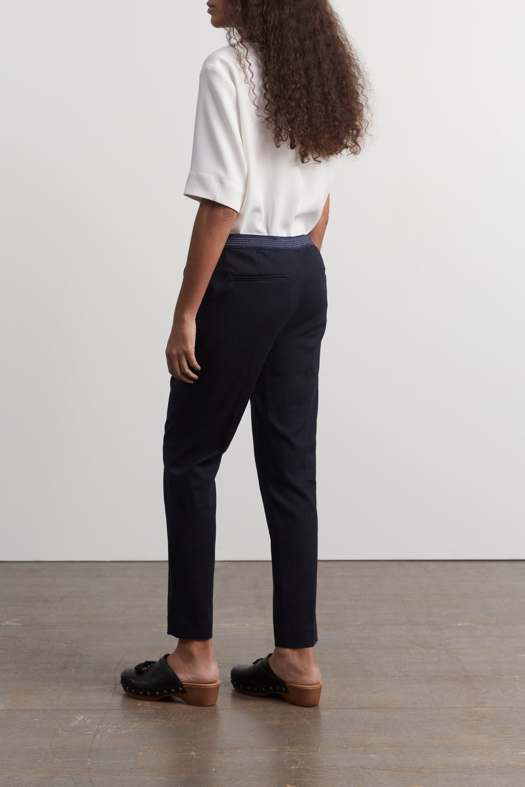 Pantalon droit en coton et dos élastiqué - ELGA Faume - seconde main