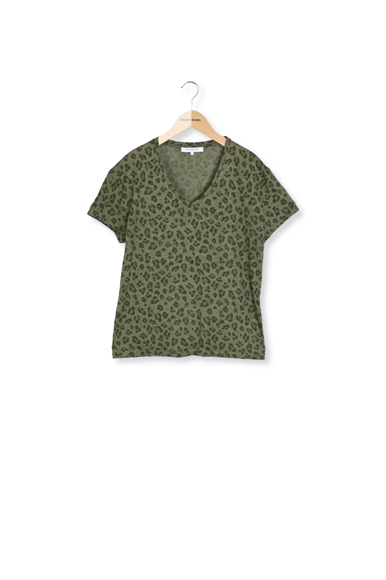 Tee-shirt en lin imprimé léopard - ANGY Faume - seconde main