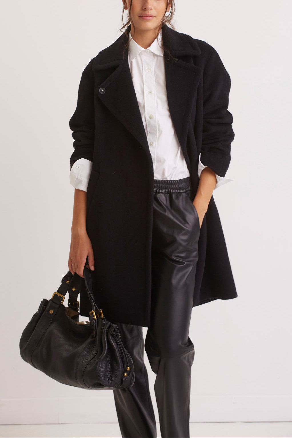 Manteau droit en laine angora - SANDRA Faume - seconde main