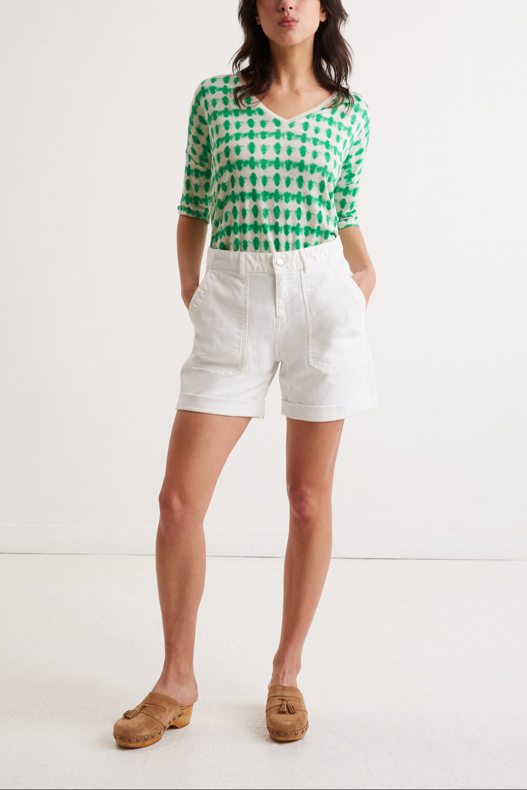 Short blanc en jean - ECEM Faume - seconde main