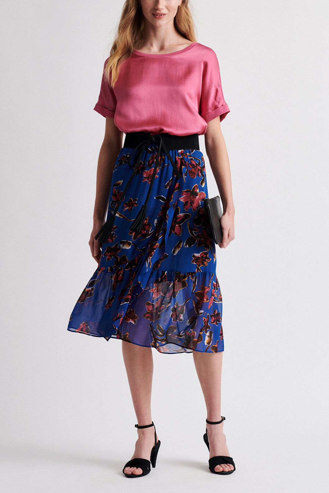 LICCIA - Jupe portefeuille imprimée à volants Faume - seconde main