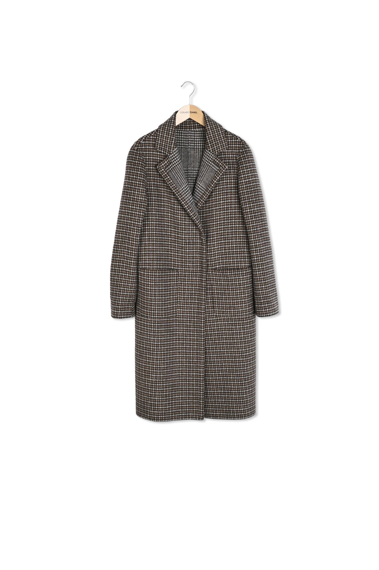 Saly - Manteau en laine pied-de-poule réversible Faume - seconde main