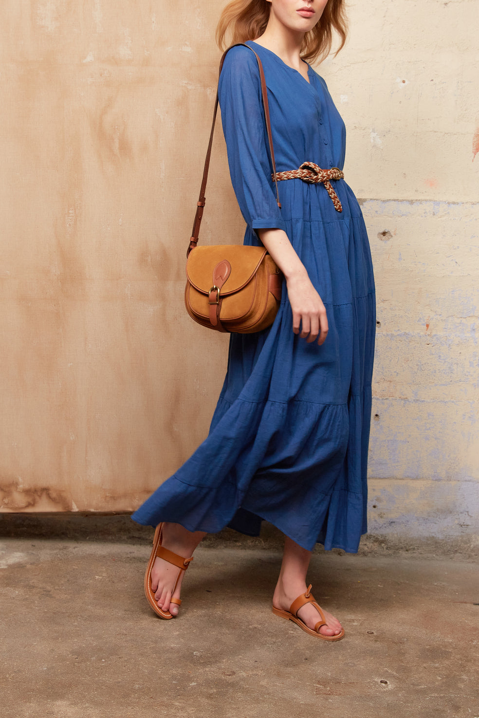 SEONA - Robe-chemise longue en coton Faume - seconde main