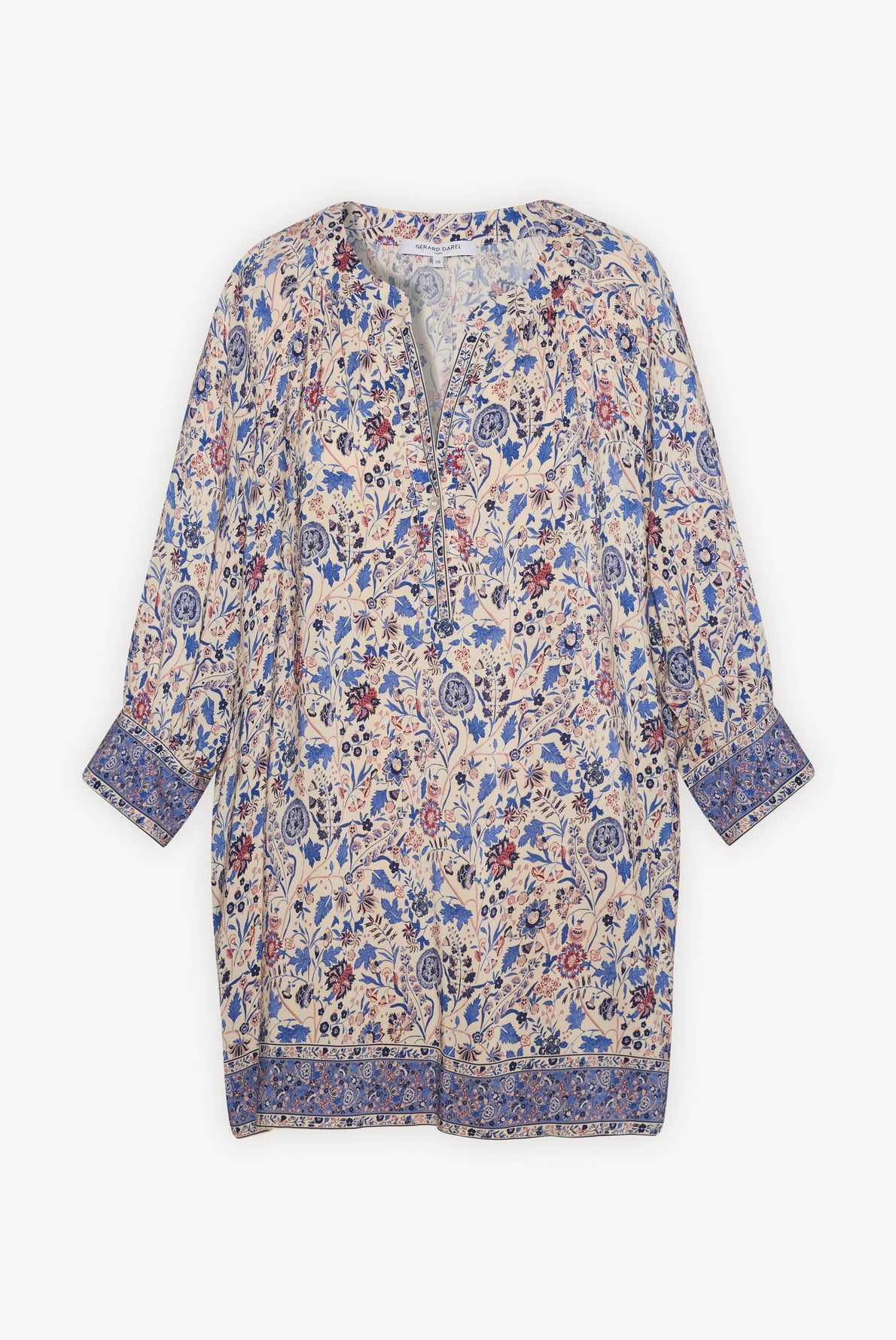 Blouse à motif et finitions contrastées - CAMELLIA Faume - seconde main