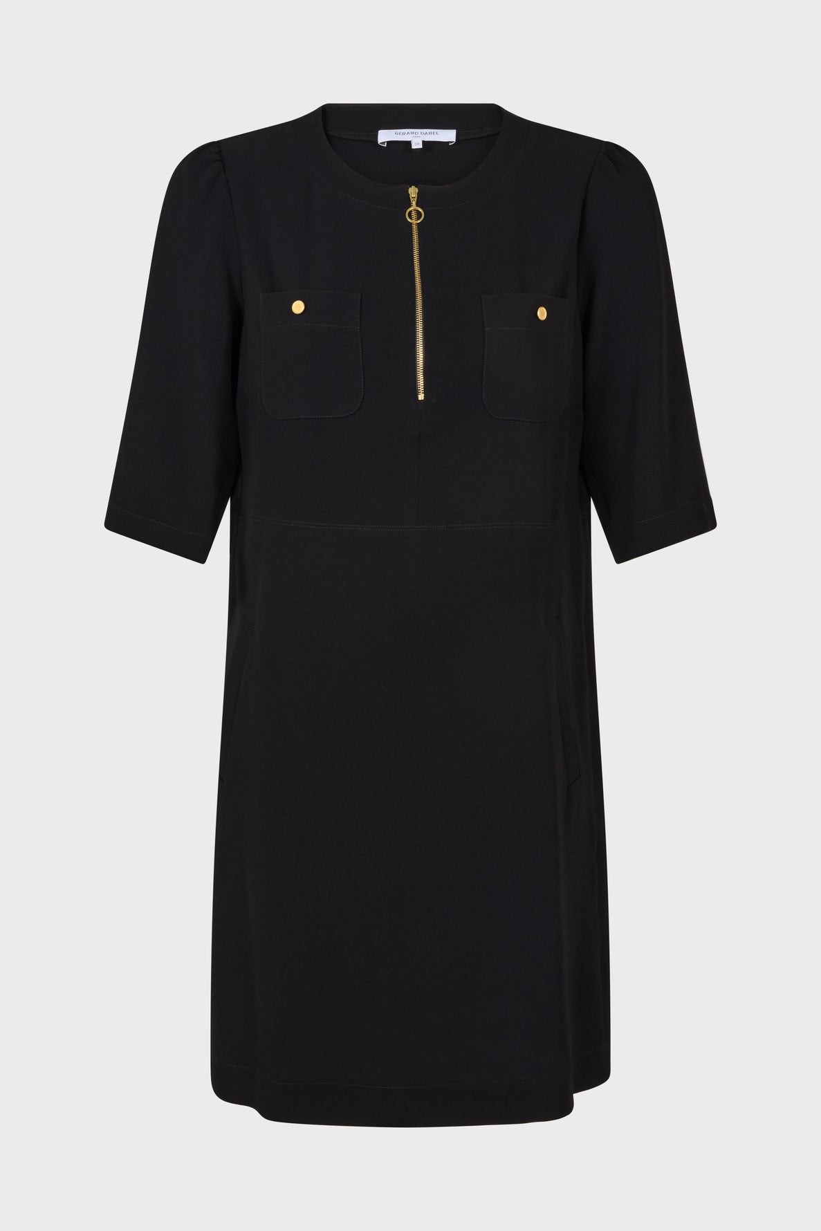 Robe courte unie à l'encolure zippée - JUNA Faume - seconde main